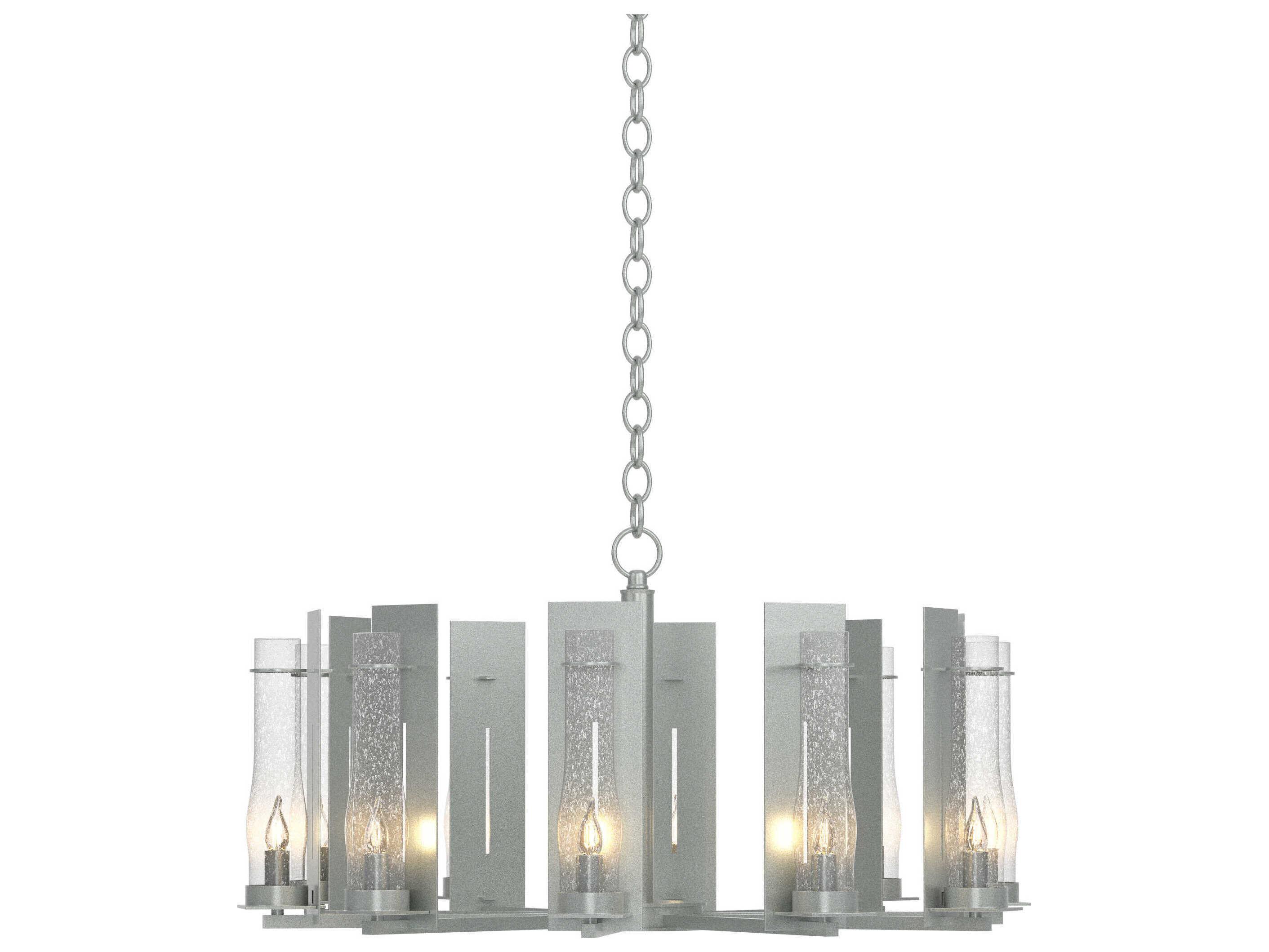 Hubbardton Forge New Town 10-Light Glass Candelabra Chandelier