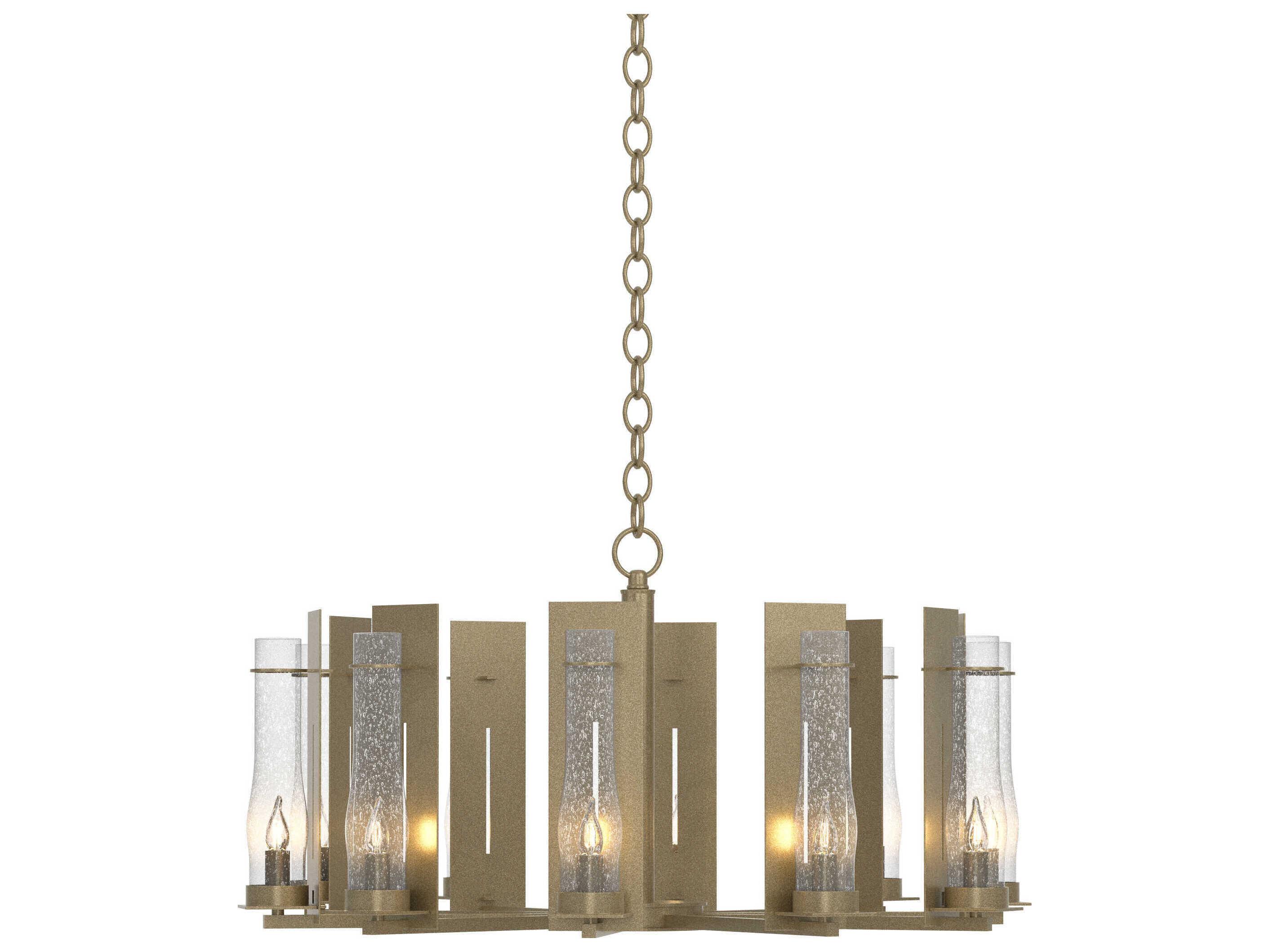 Hubbardton Forge New Town 10-Light Glass Candelabra Chandelier