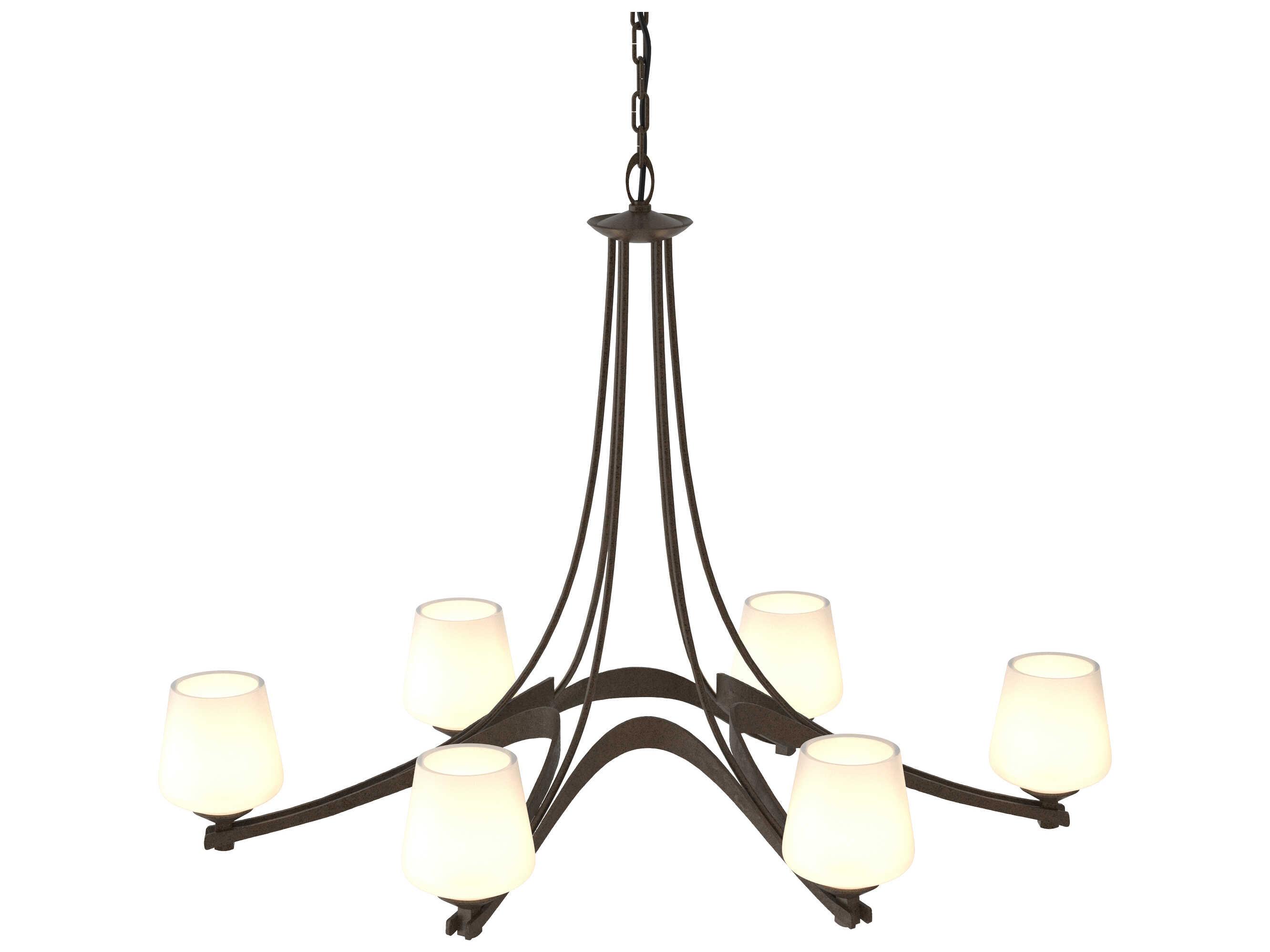 Hubbardton Forge Ribbon 6-Light Glass Chandelier