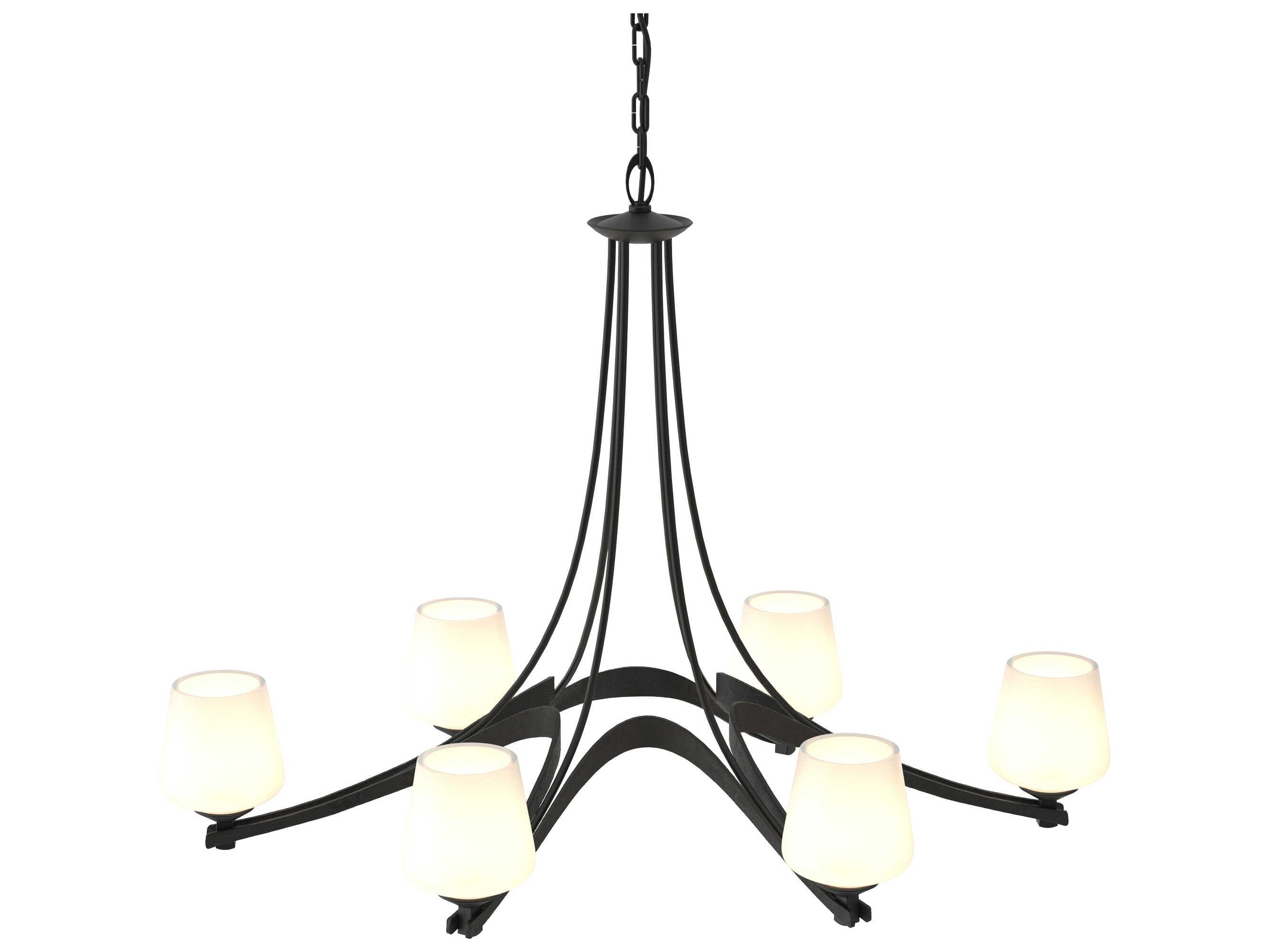 Hubbardton Forge Ribbon 6-Light Glass Chandelier