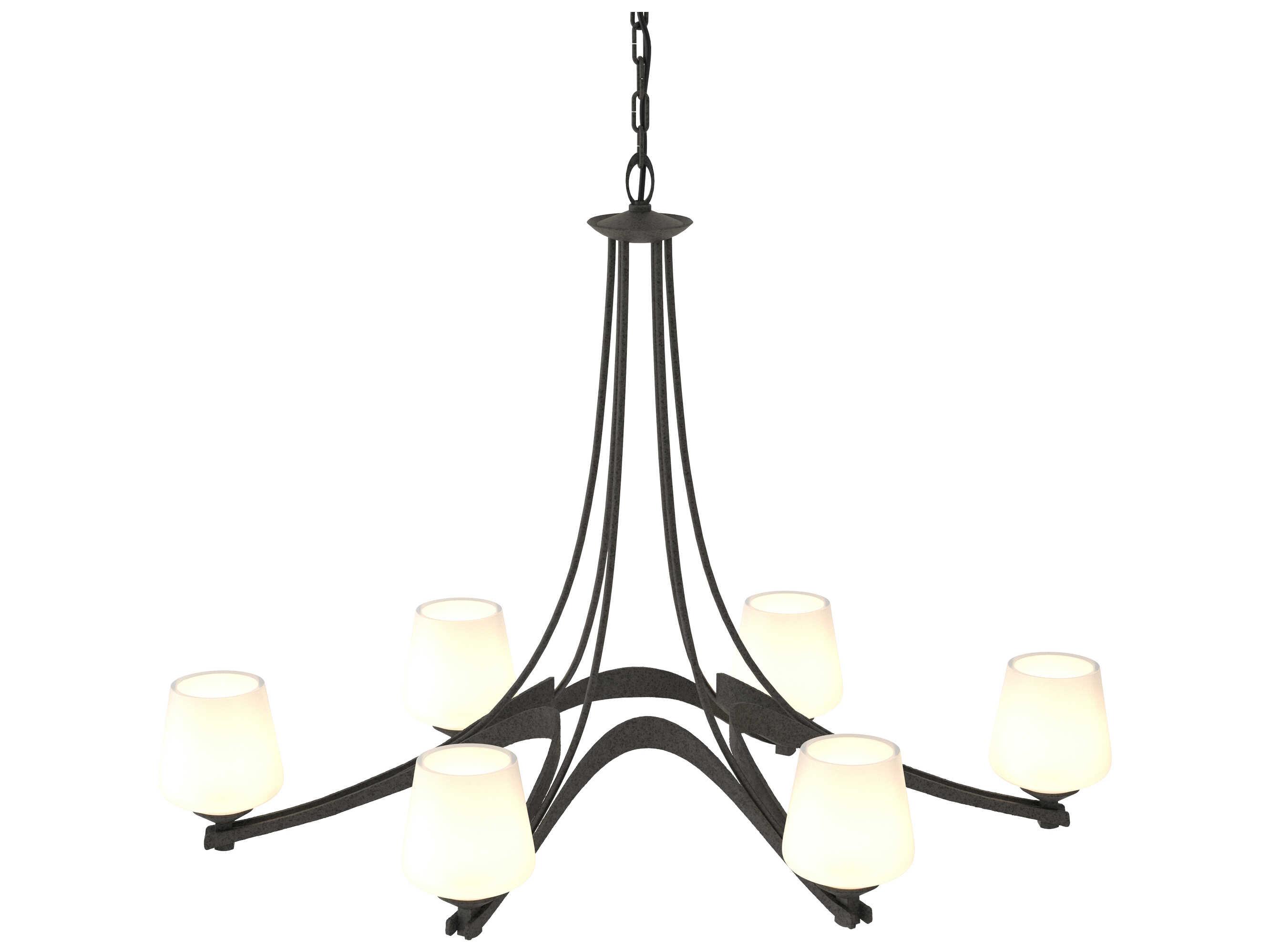 Hubbardton Forge Ribbon 6-Light Glass Chandelier