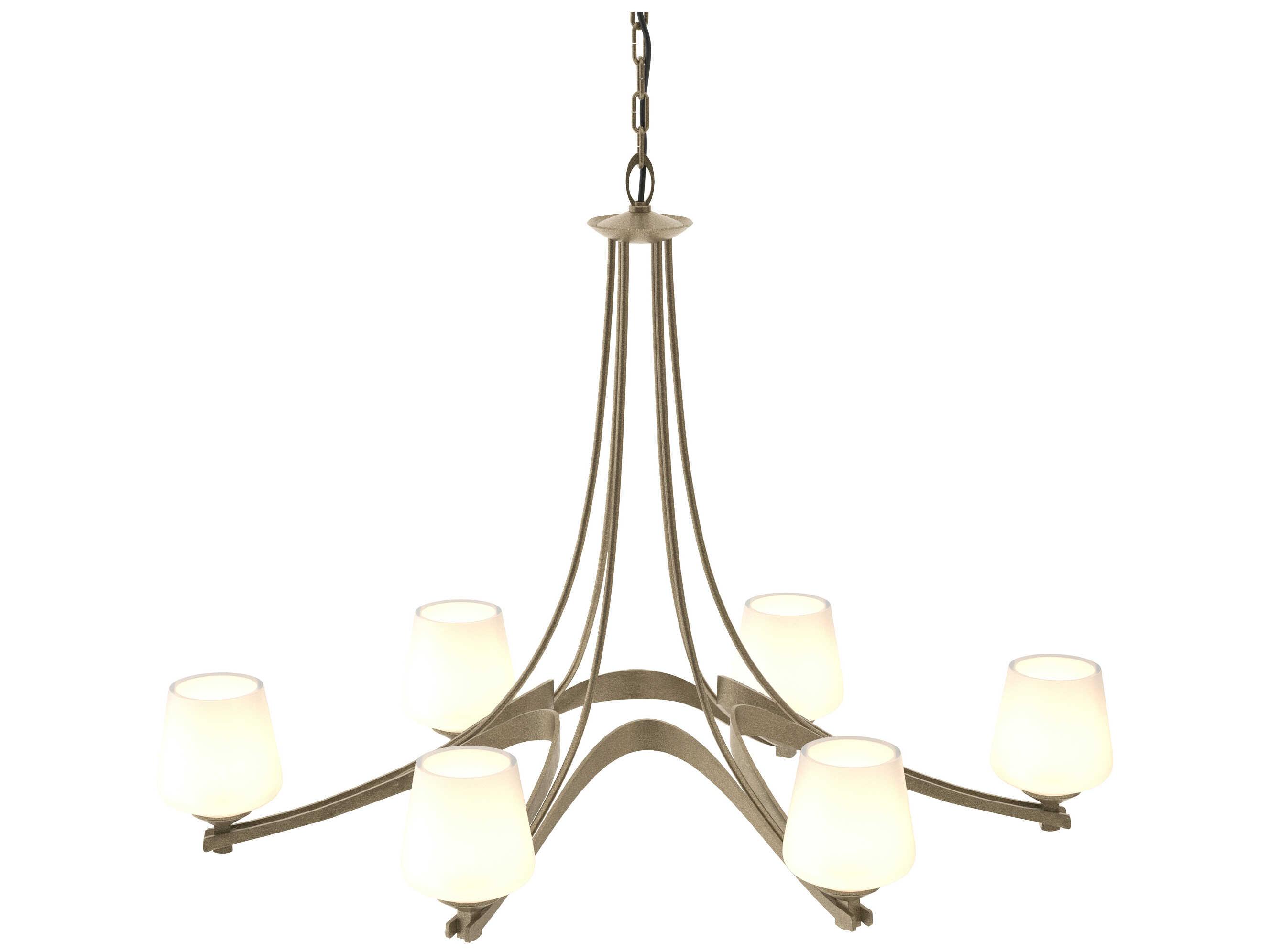 Hubbardton Forge Ribbon 6-Light Glass Chandelier