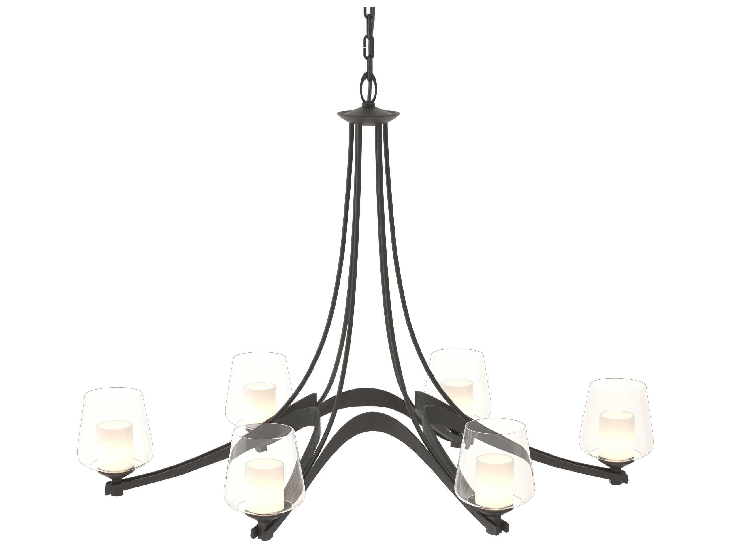 Hubbardton Forge Ribbon 6-Light Glass Chandelier