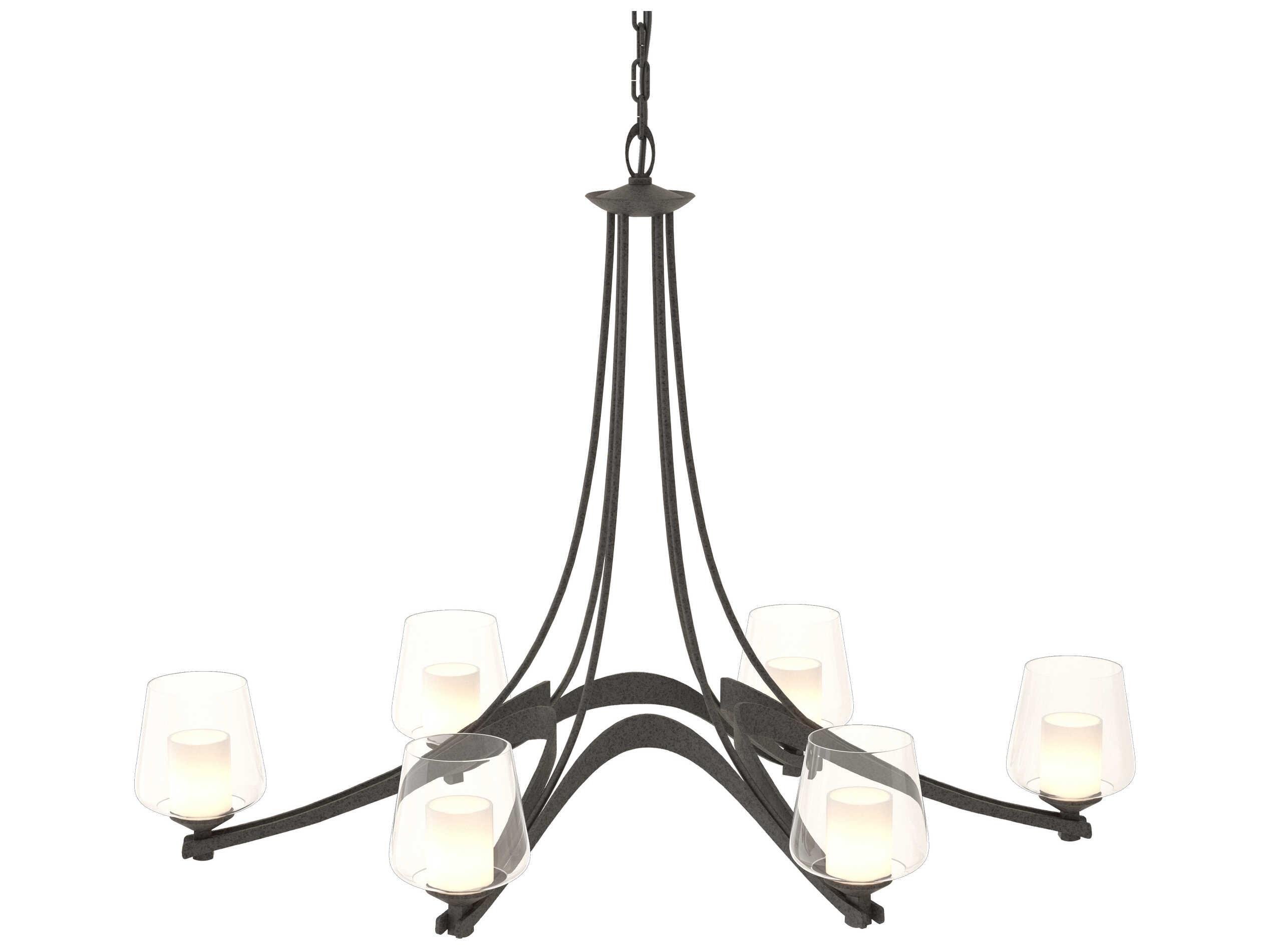 Hubbardton Forge Ribbon 6-Light Glass Chandelier