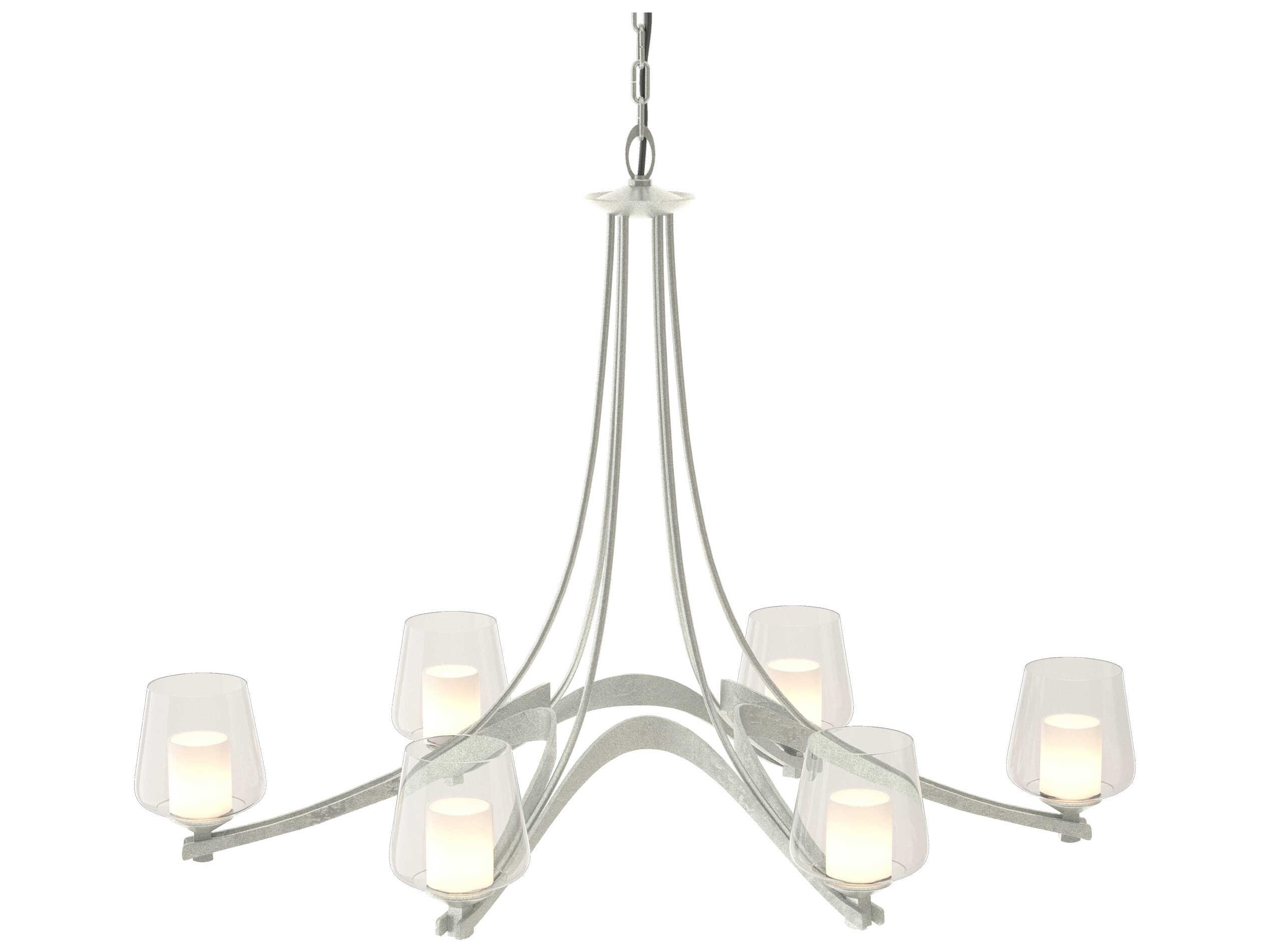 Hubbardton Forge Ribbon 6-Light Glass Chandelier