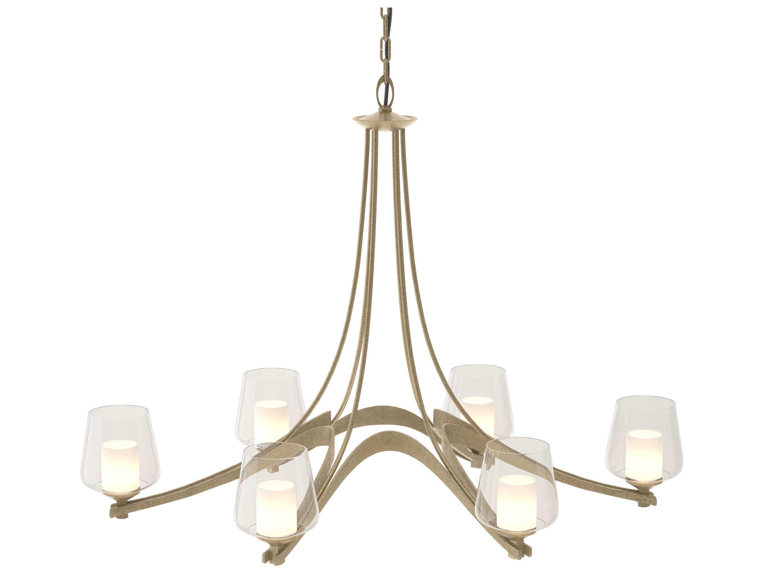 Hubbardton Forge Ribbon 6-Light Glass Chandelier