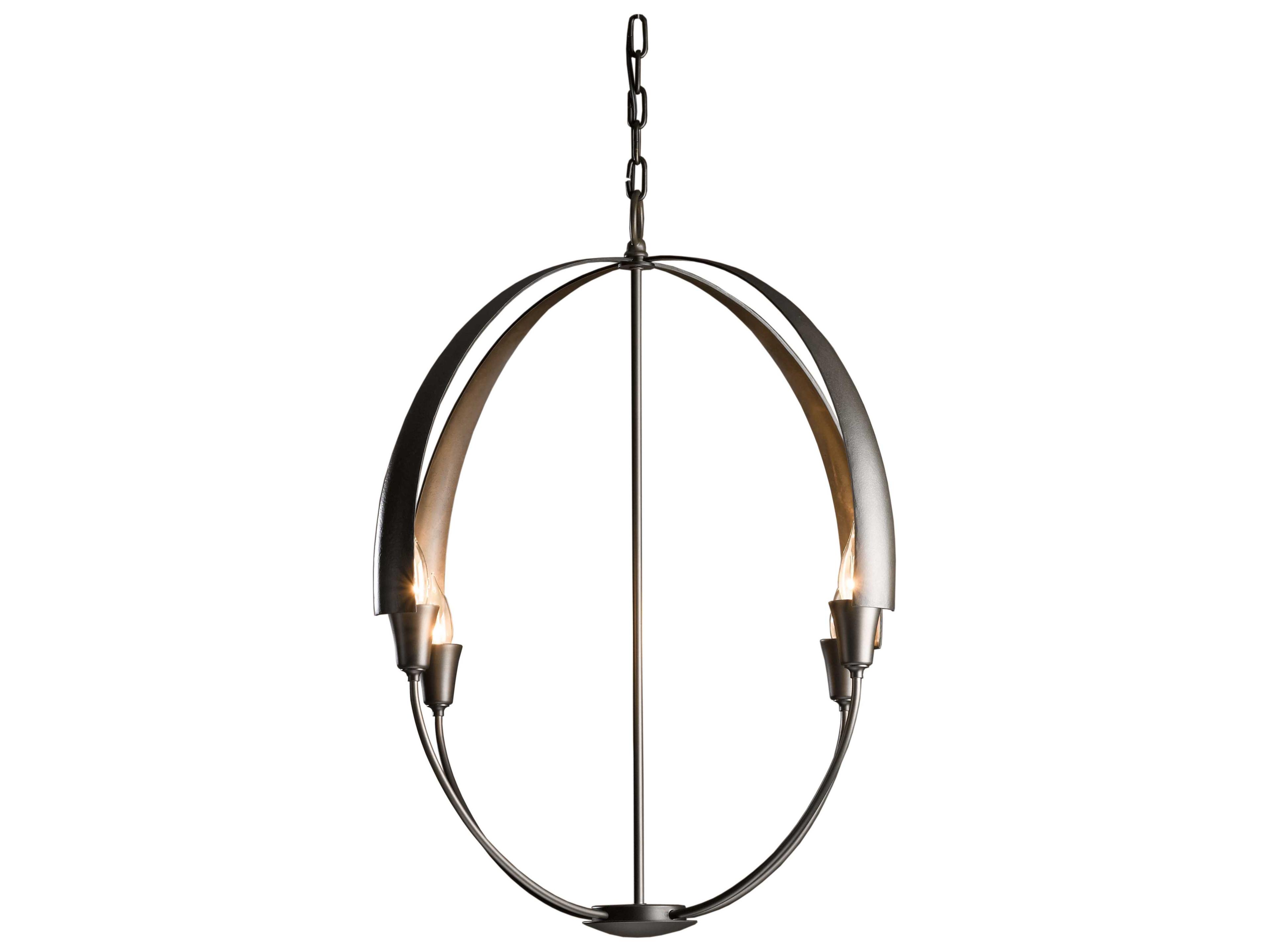 Hubbardton Forge Cirque 4-Light Dark Smoke Bronze Candelabra Round Chandelier