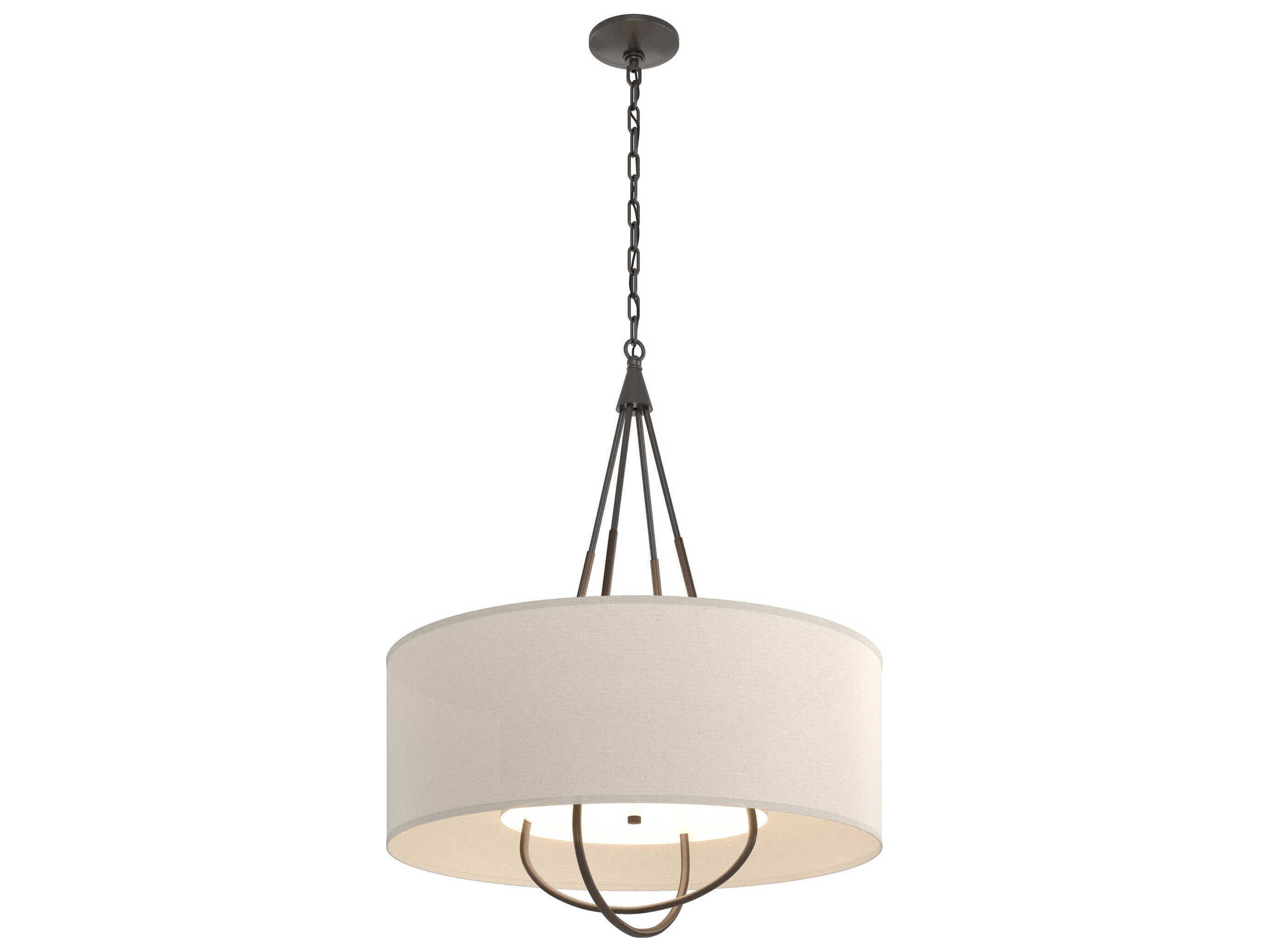 Hubbardton Forge Loop 4-Light White Drum Pendant