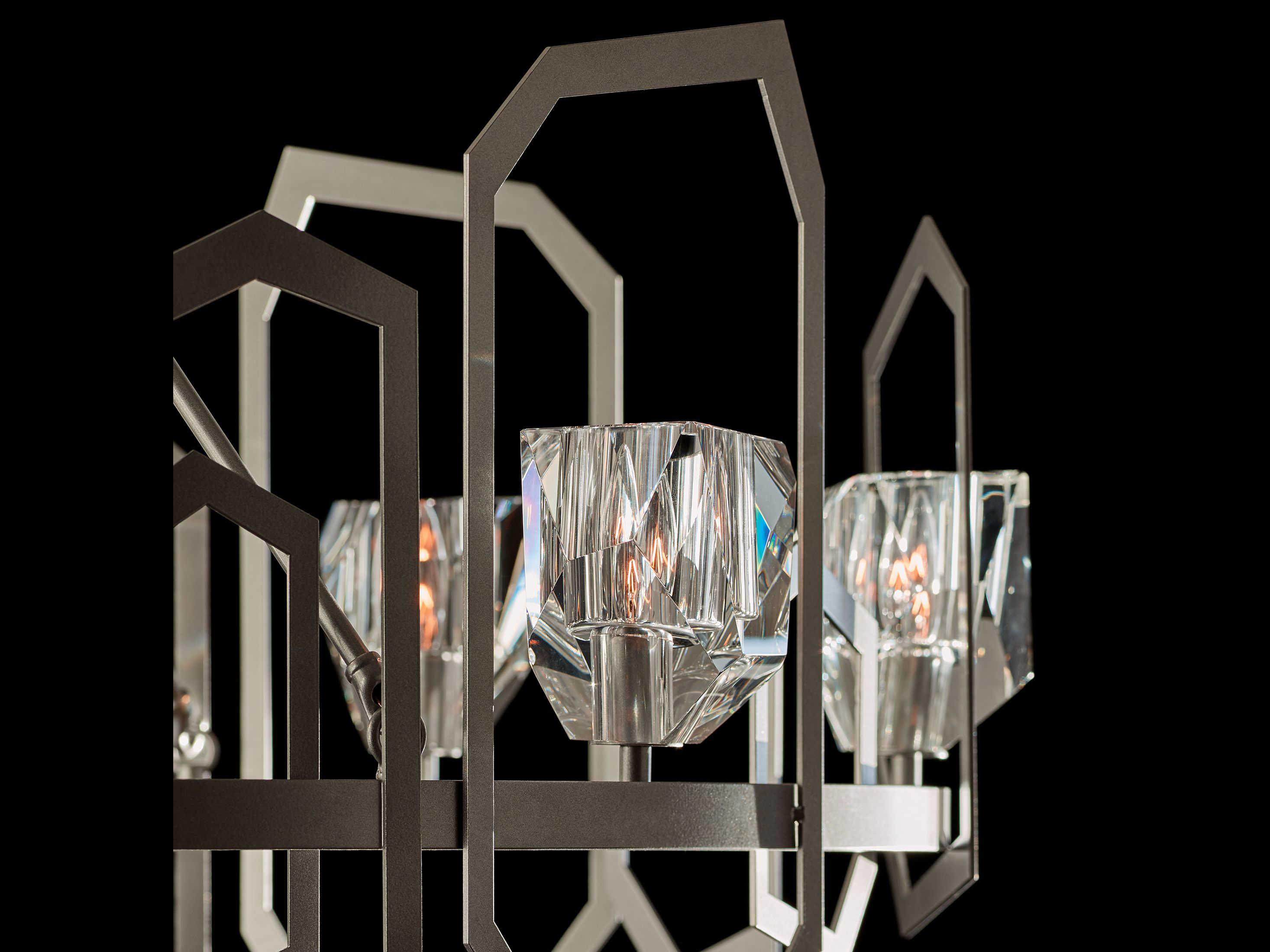 Hubbardton Forge Gatsby 8-Light Crystal Candelabra Geometric Round Chandelier