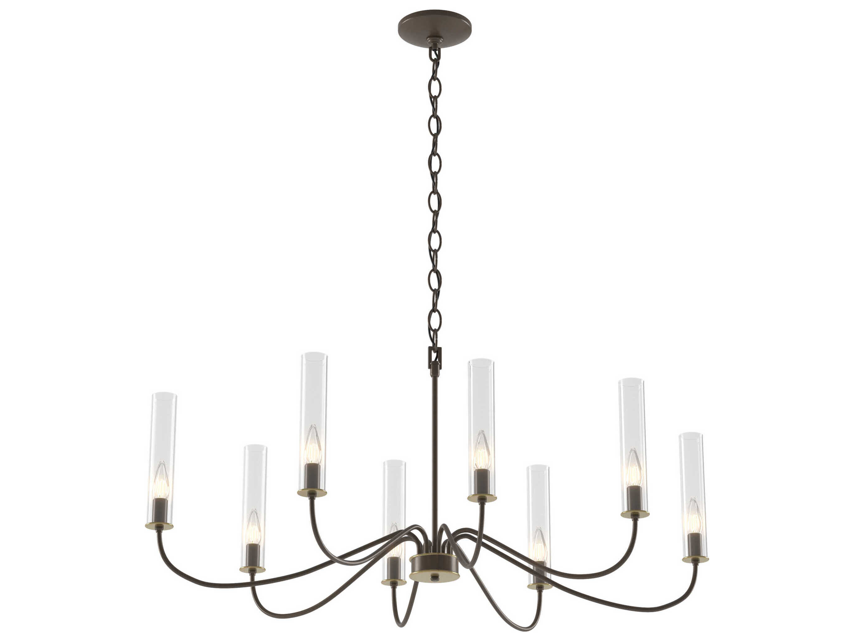 Hubbardton Forge Grace 8-Light Glass Candelabra Cylinder Chandelier