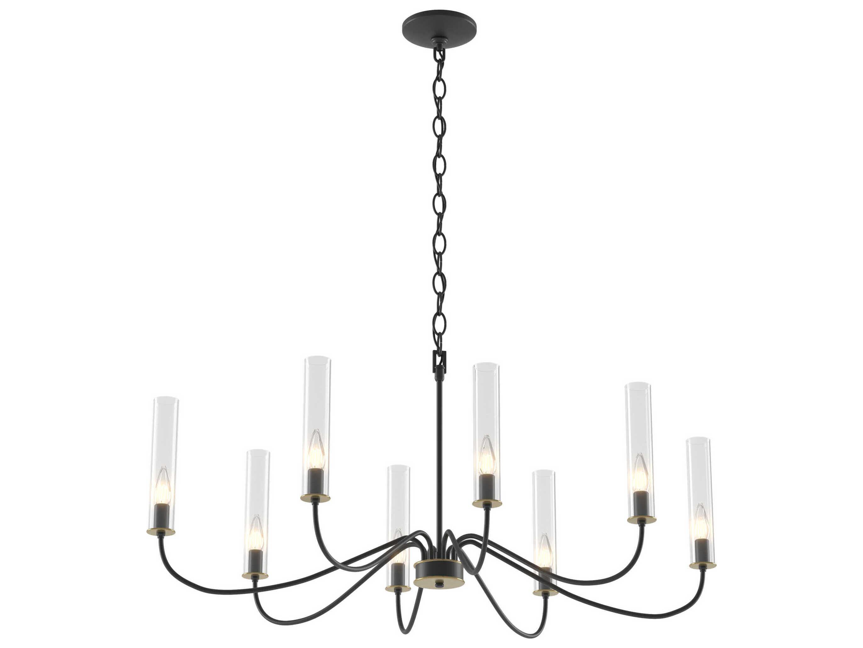 Hubbardton Forge Grace 8-Light Glass Candelabra Cylinder Chandelier