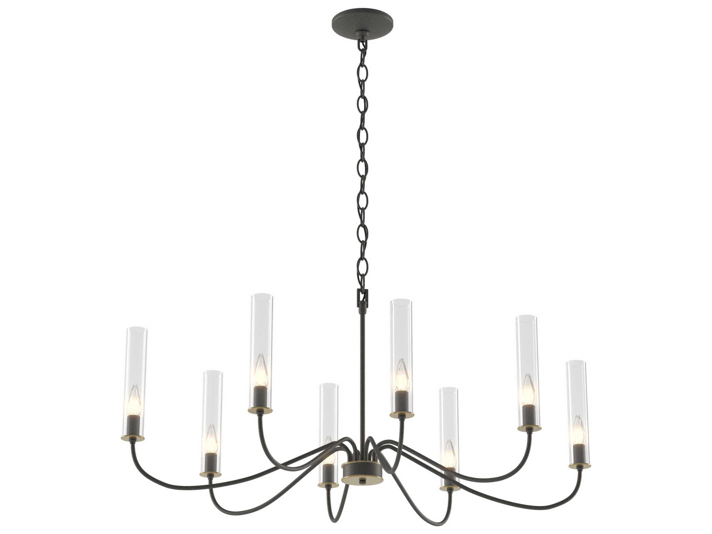 Hubbardton Forge Grace 8-Light Glass Candelabra Cylinder Chandelier