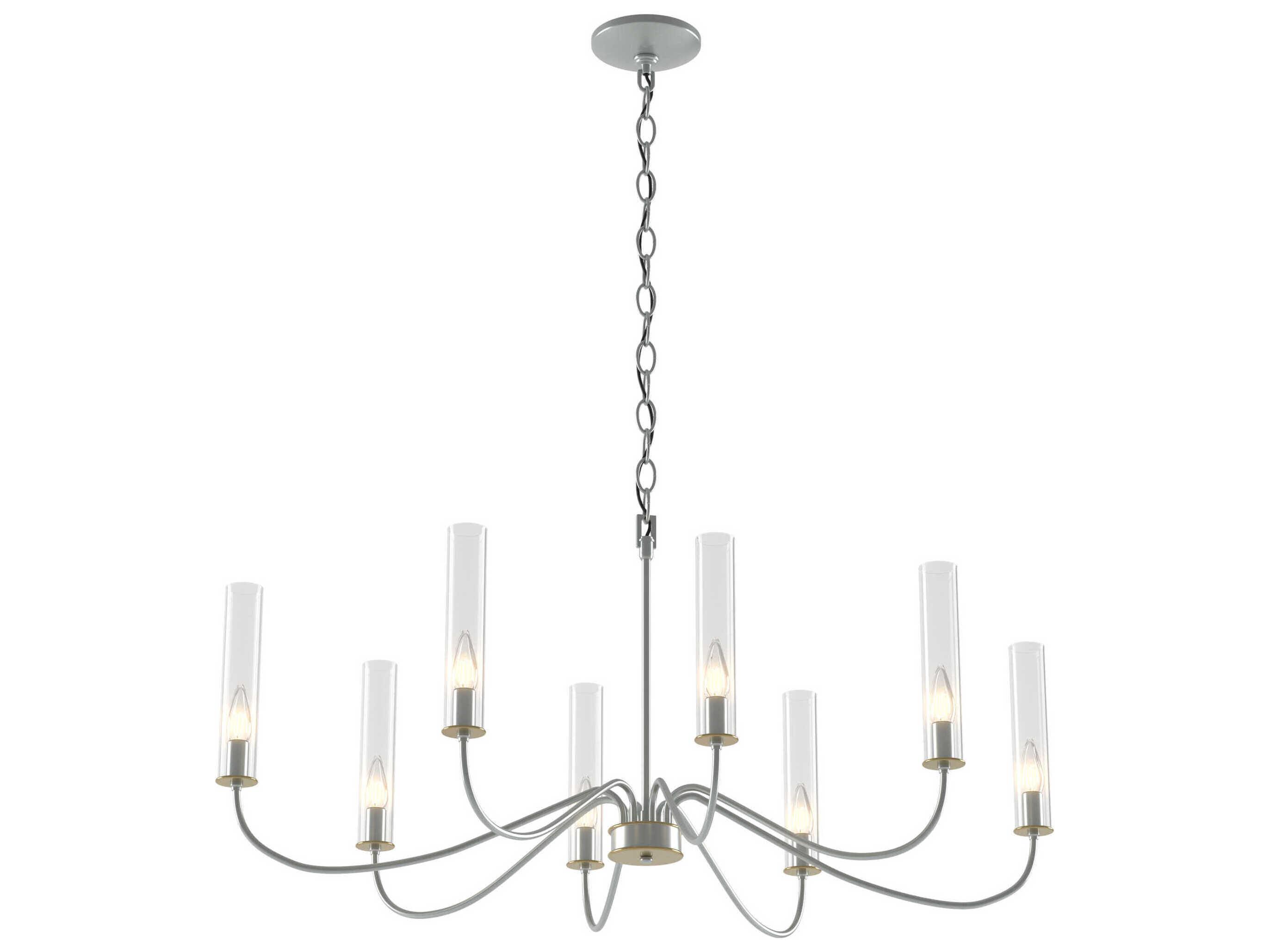 Hubbardton Forge Grace 8-Light Glass Candelabra Cylinder Chandelier