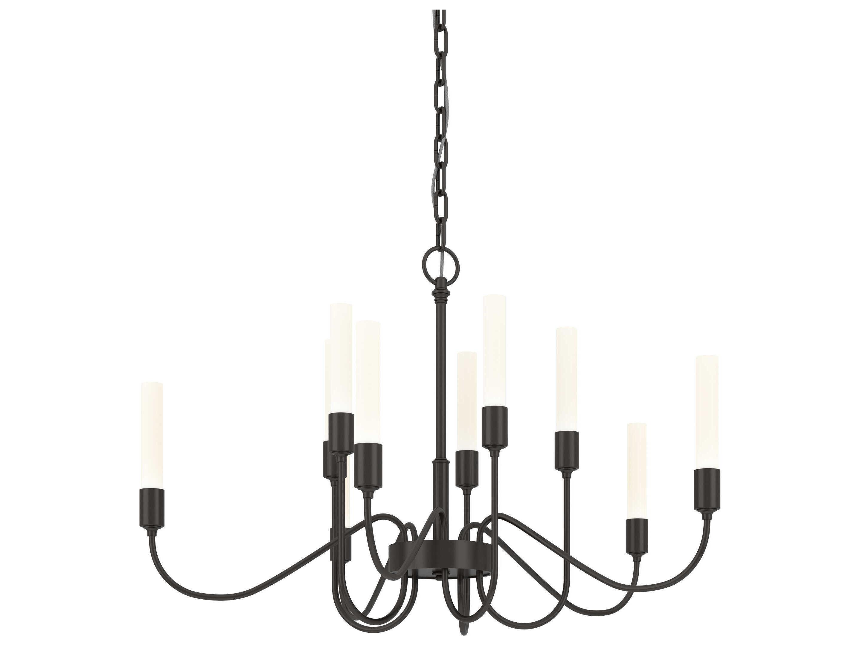 Hubbardton Forge Lisse 10-Light Glass Cylinder Chandelier