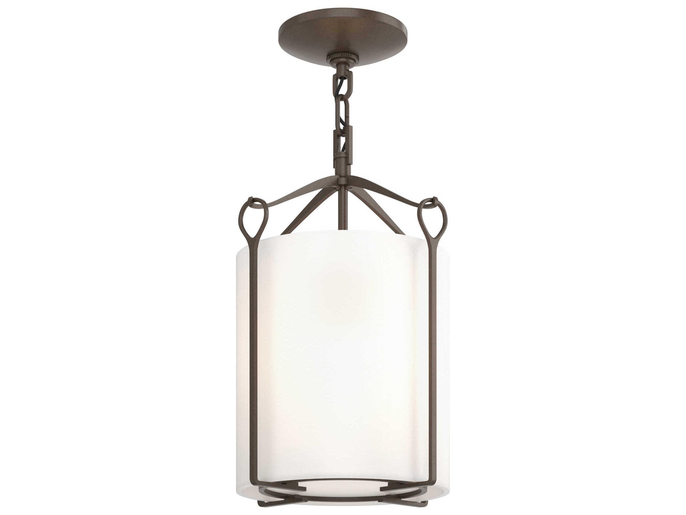 Hubbardton Forge Bow 1-Light Glass Drum Semi Flush Mount
