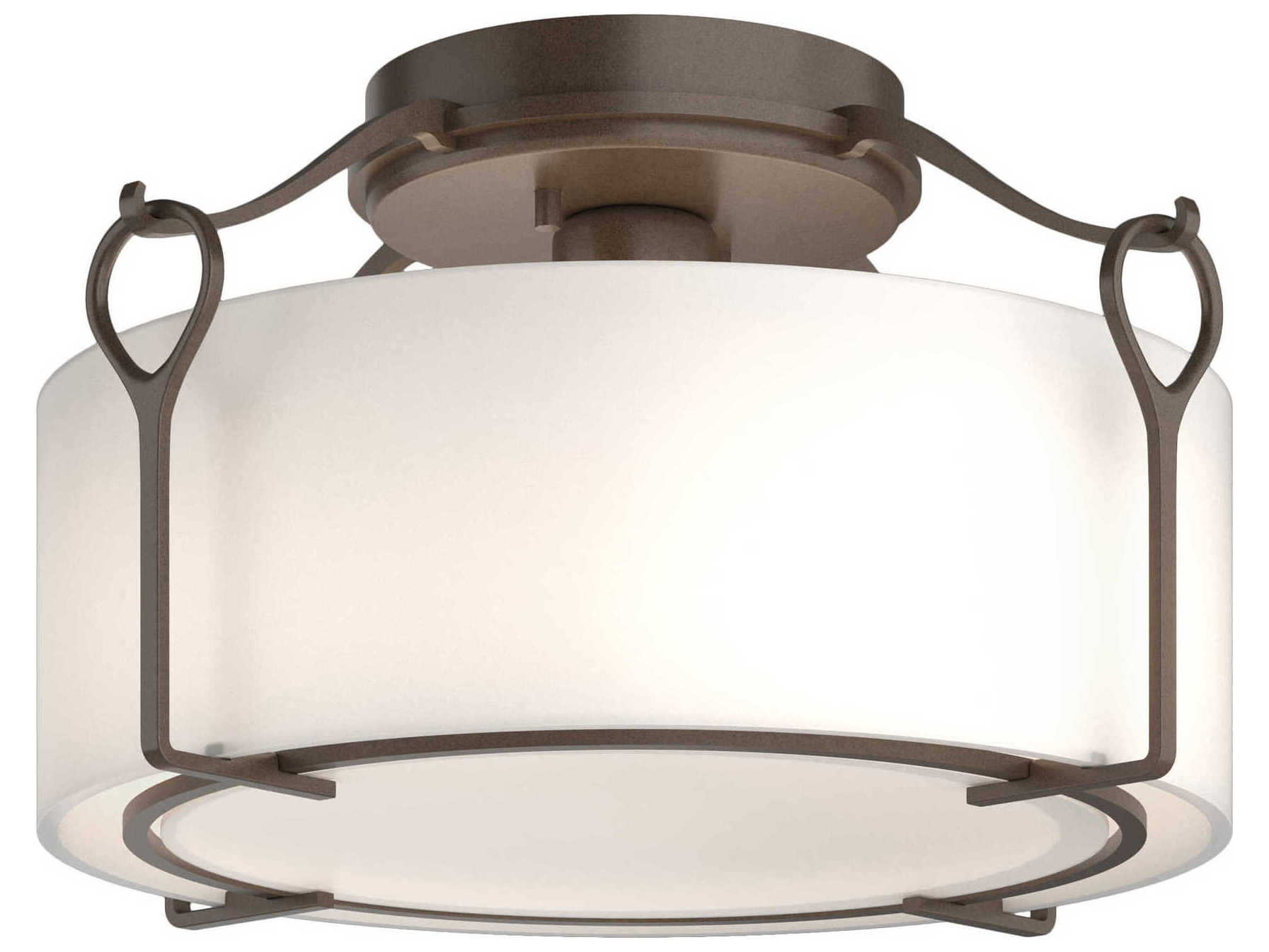 Hubbardton Forge Bow 1-Light Glass Drum Flush Mount