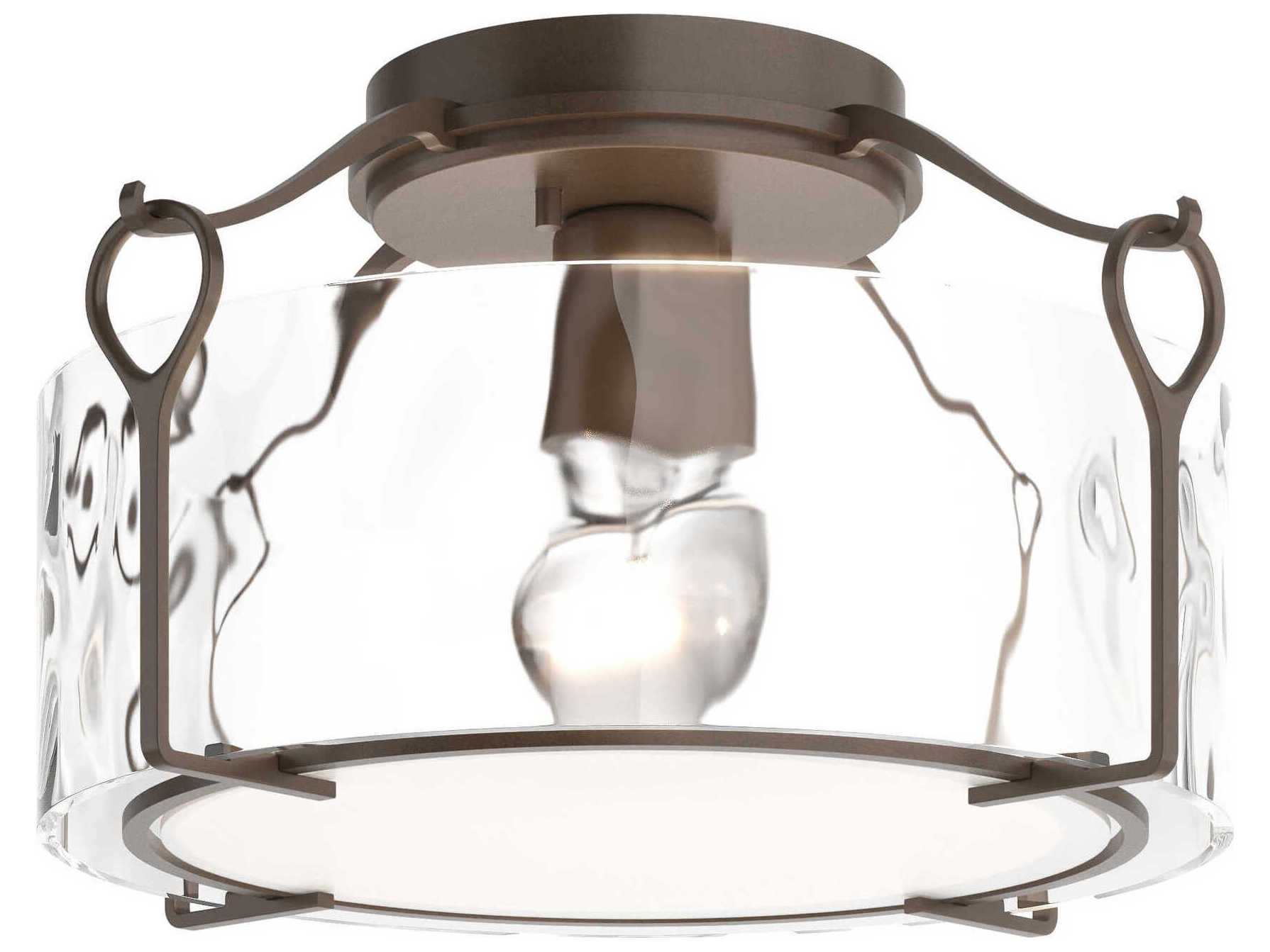 Hubbardton Forge Bow 1-Light Glass Drum Flush Mount