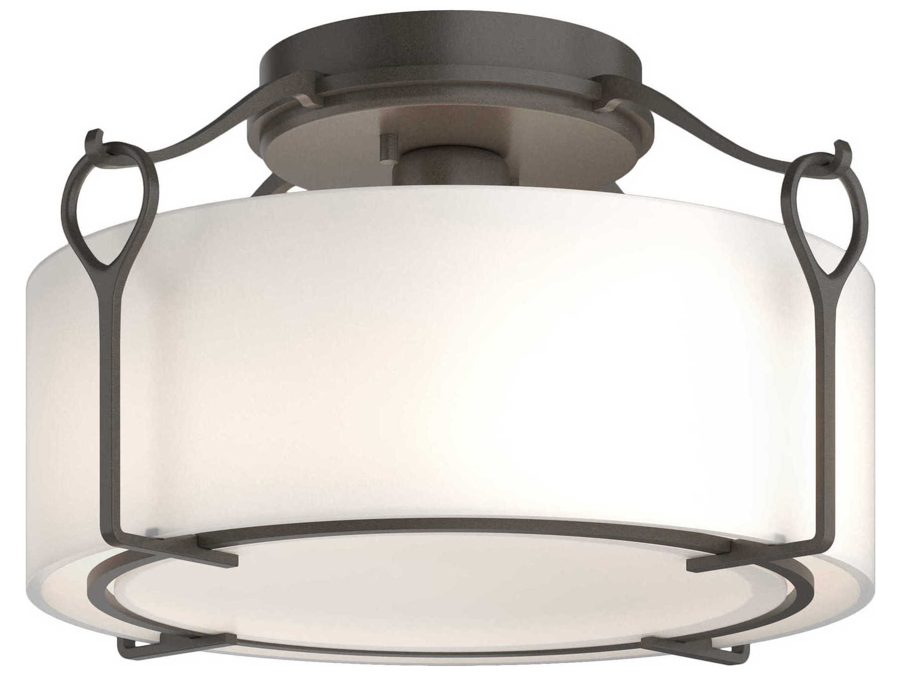 Hubbardton Forge Bow 1-Light Glass Drum Flush Mount