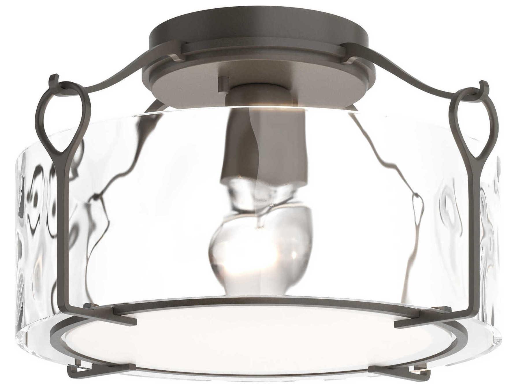 Hubbardton Forge Bow 1-Light Glass Drum Flush Mount