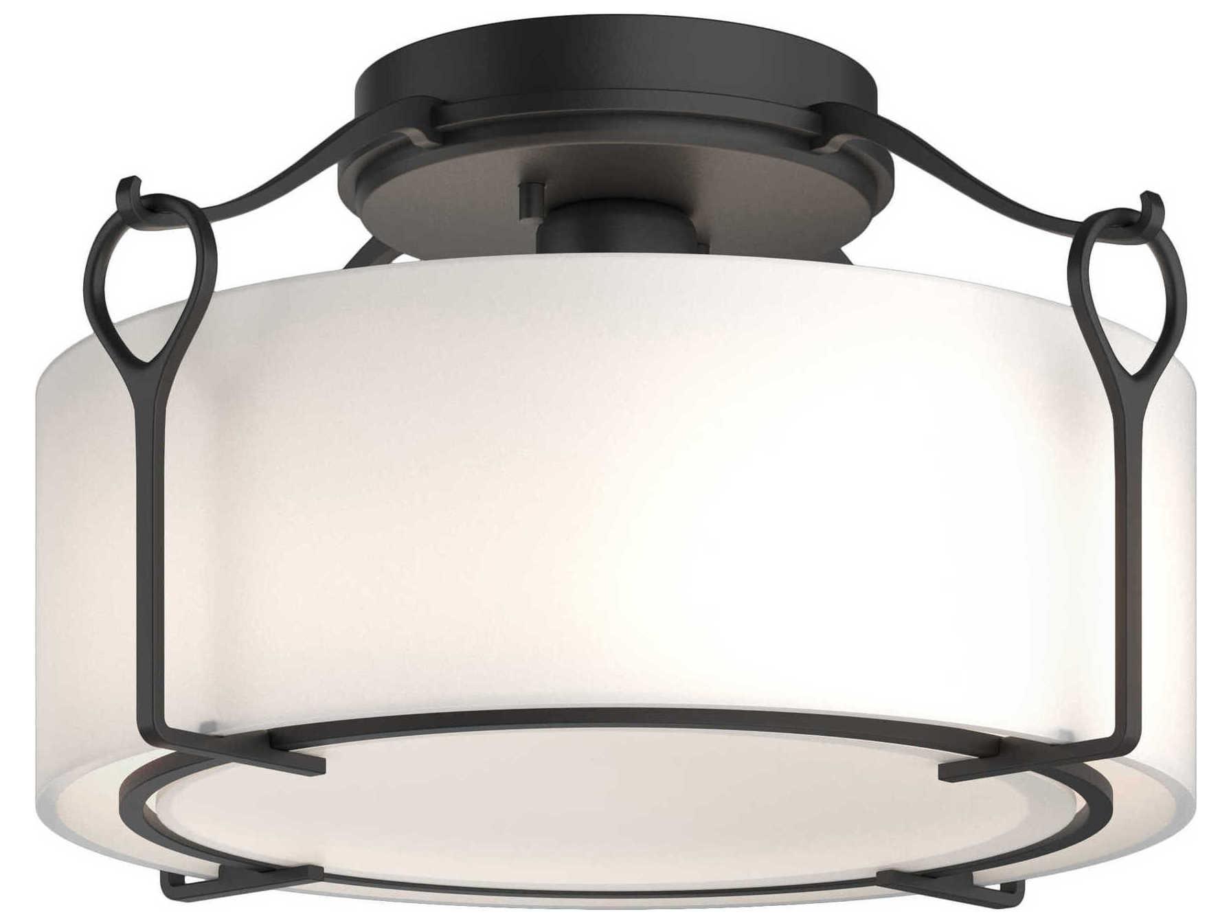Hubbardton Forge Bow 1-Light Glass Drum Flush Mount