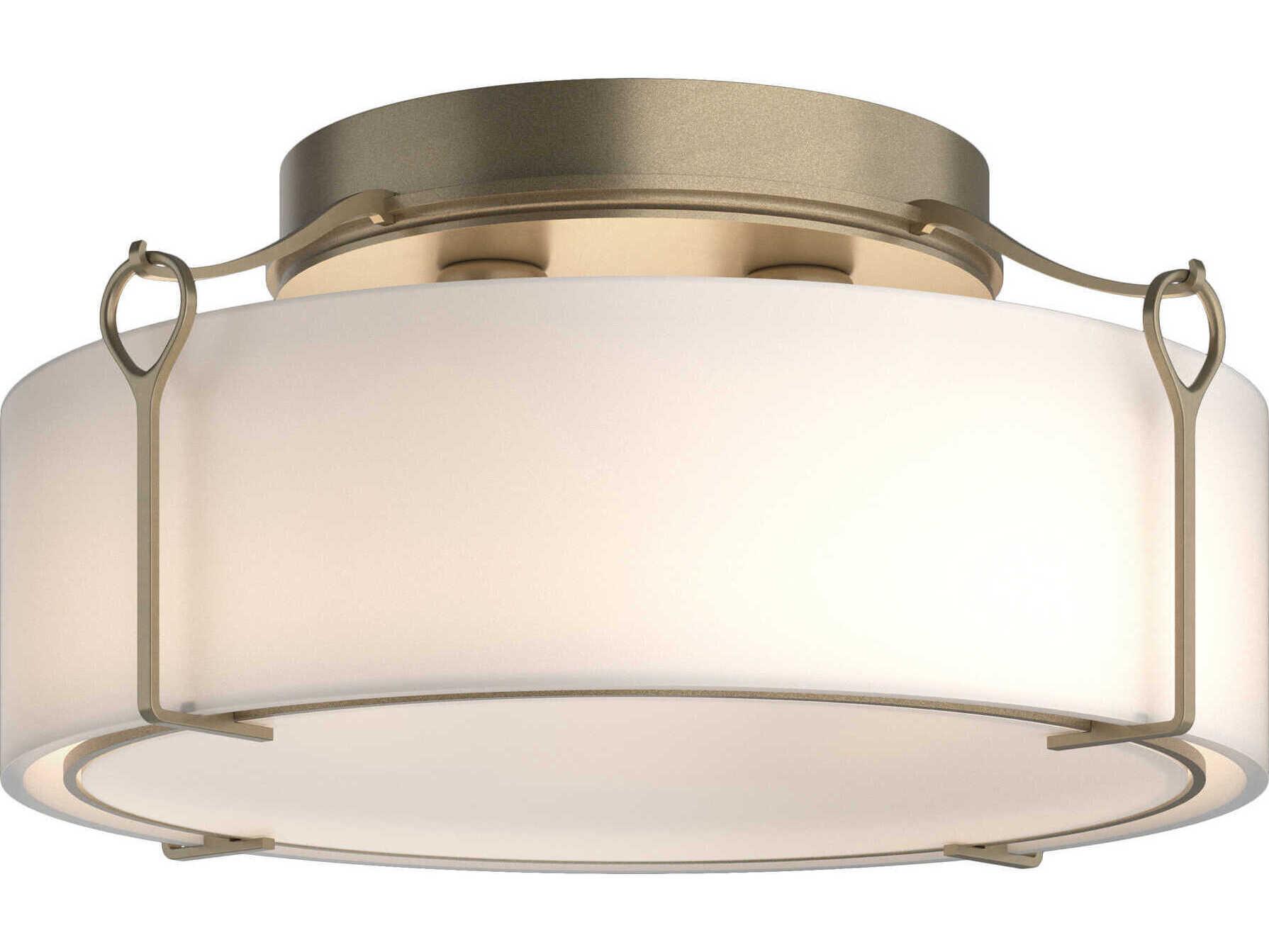 Hubbardton Forge Bow 4-Light Glass Drum Flush Mount