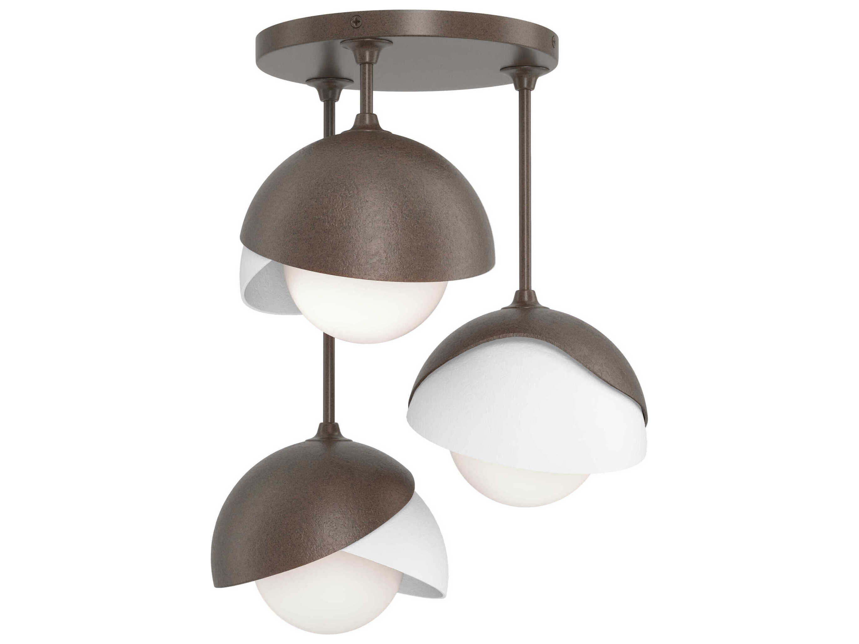 Hubbardton Forge Brooklyn 3-Light Glass Globe Semi Flush Mount