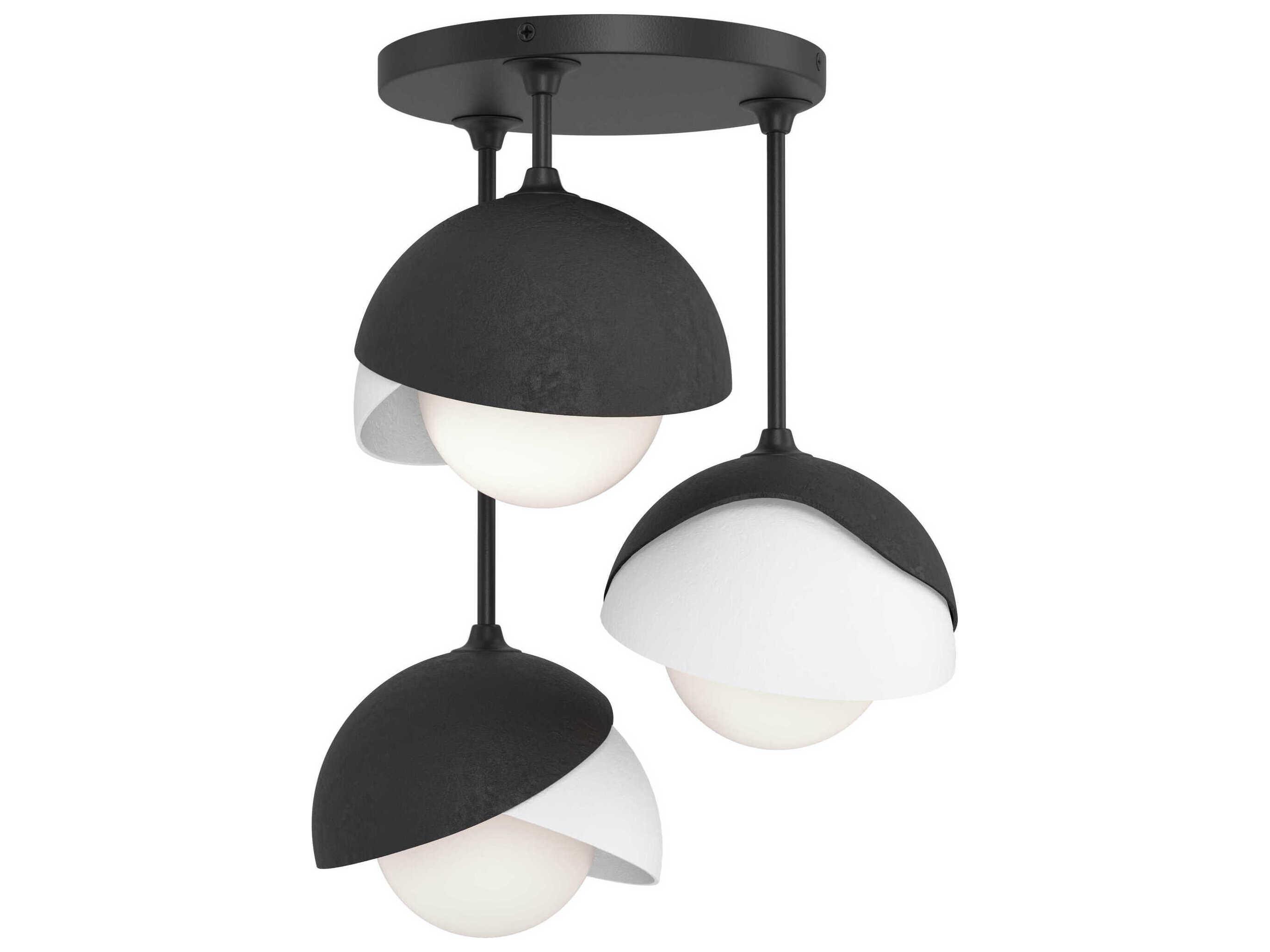 Hubbardton Forge Brooklyn 3-Light Glass Globe Semi Flush Mount