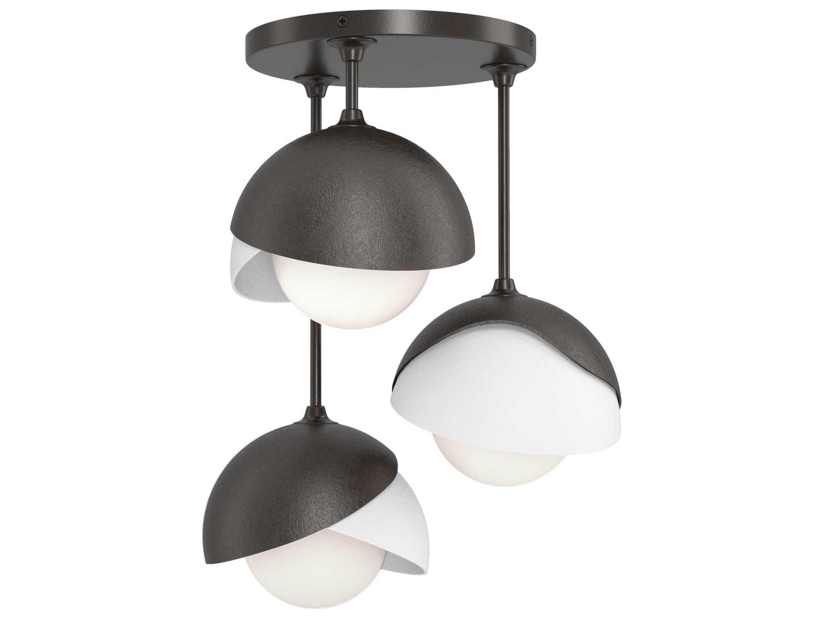 Hubbardton Forge Brooklyn 3-Light Glass Globe Semi Flush Mount
