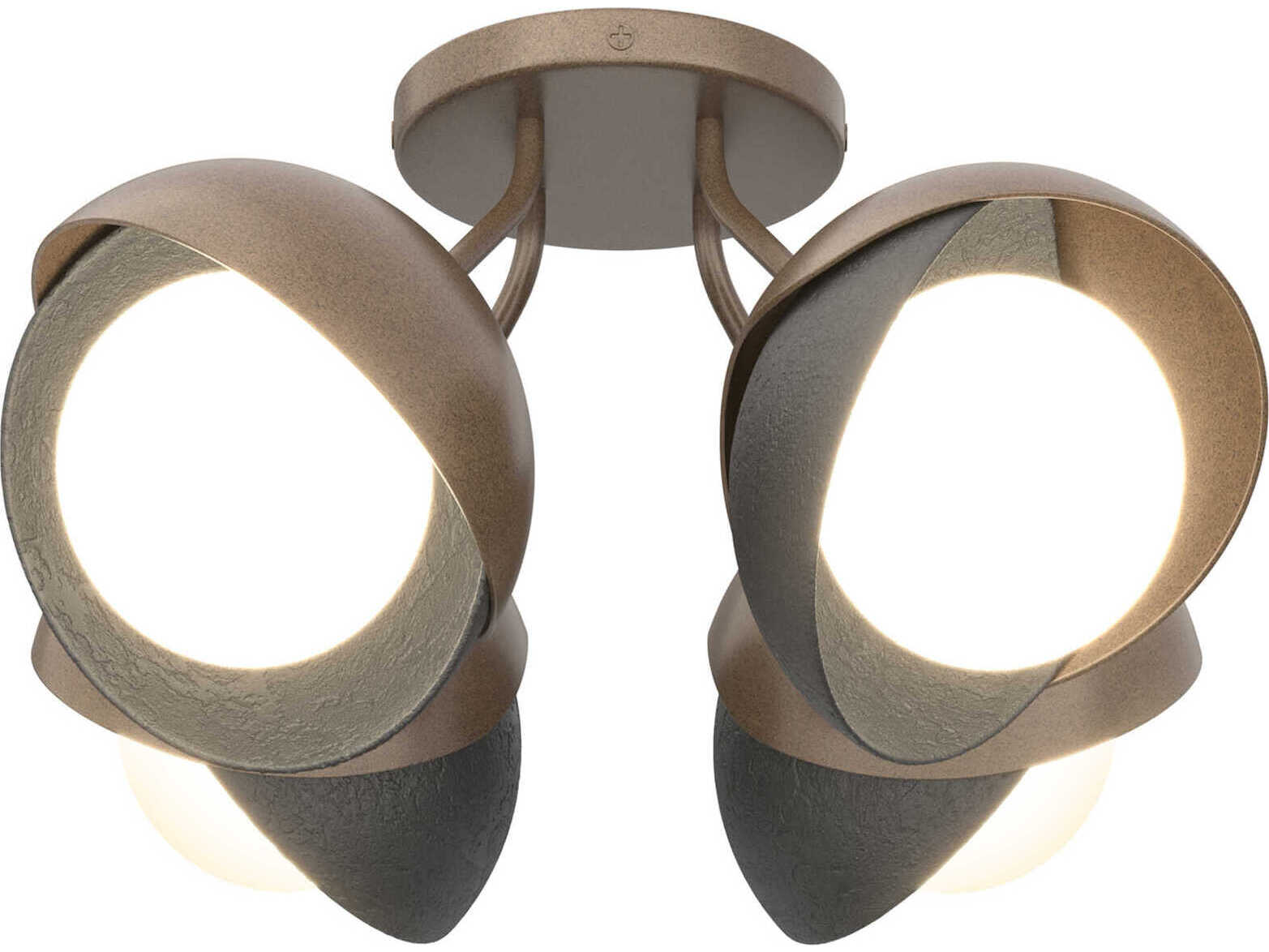 Hubbardton Forge Brooklyn 4-Light Glass Globe Semi Flush Mount