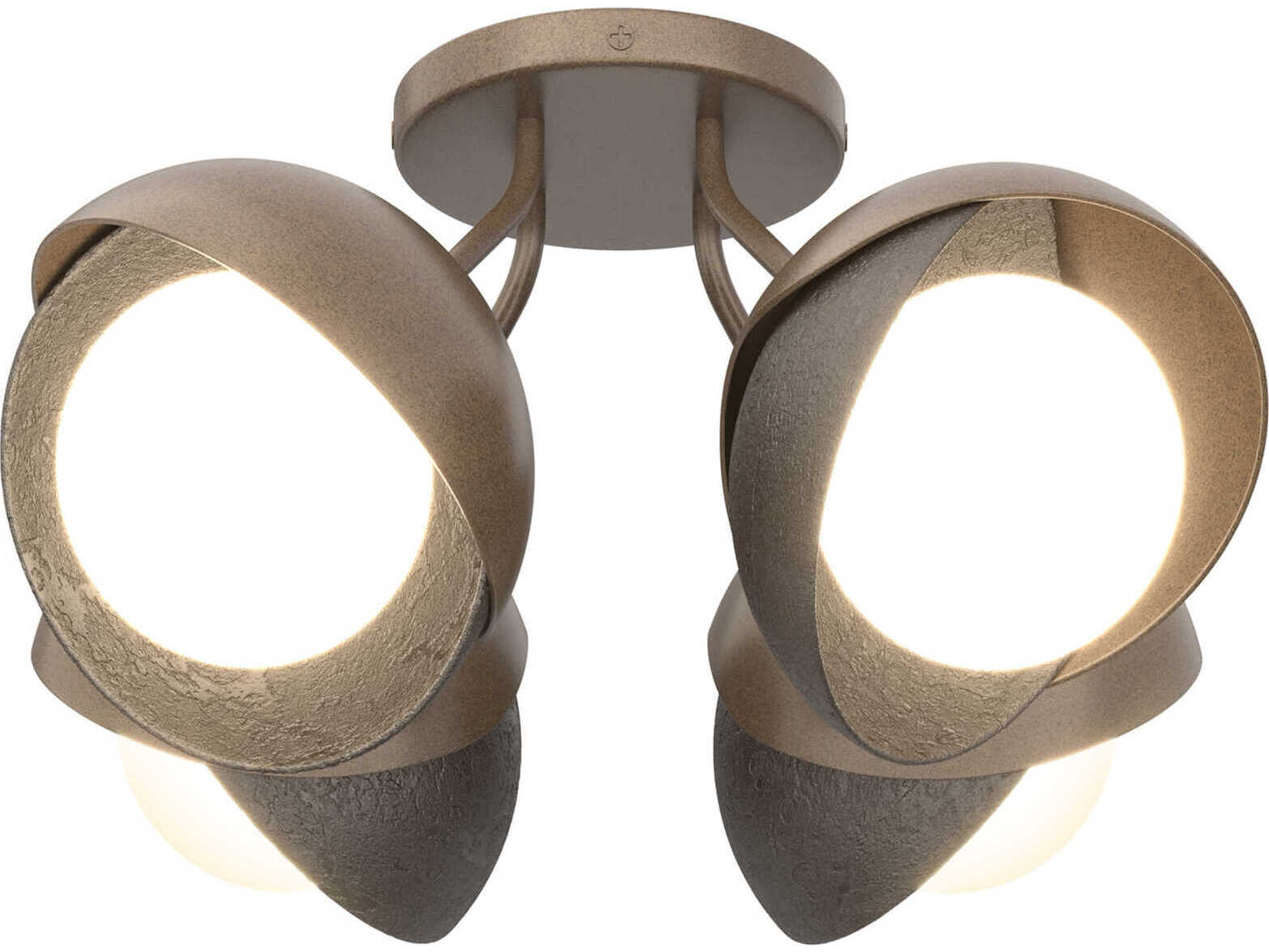 Hubbardton Forge Brooklyn 4-Light Glass Globe Semi Flush Mount