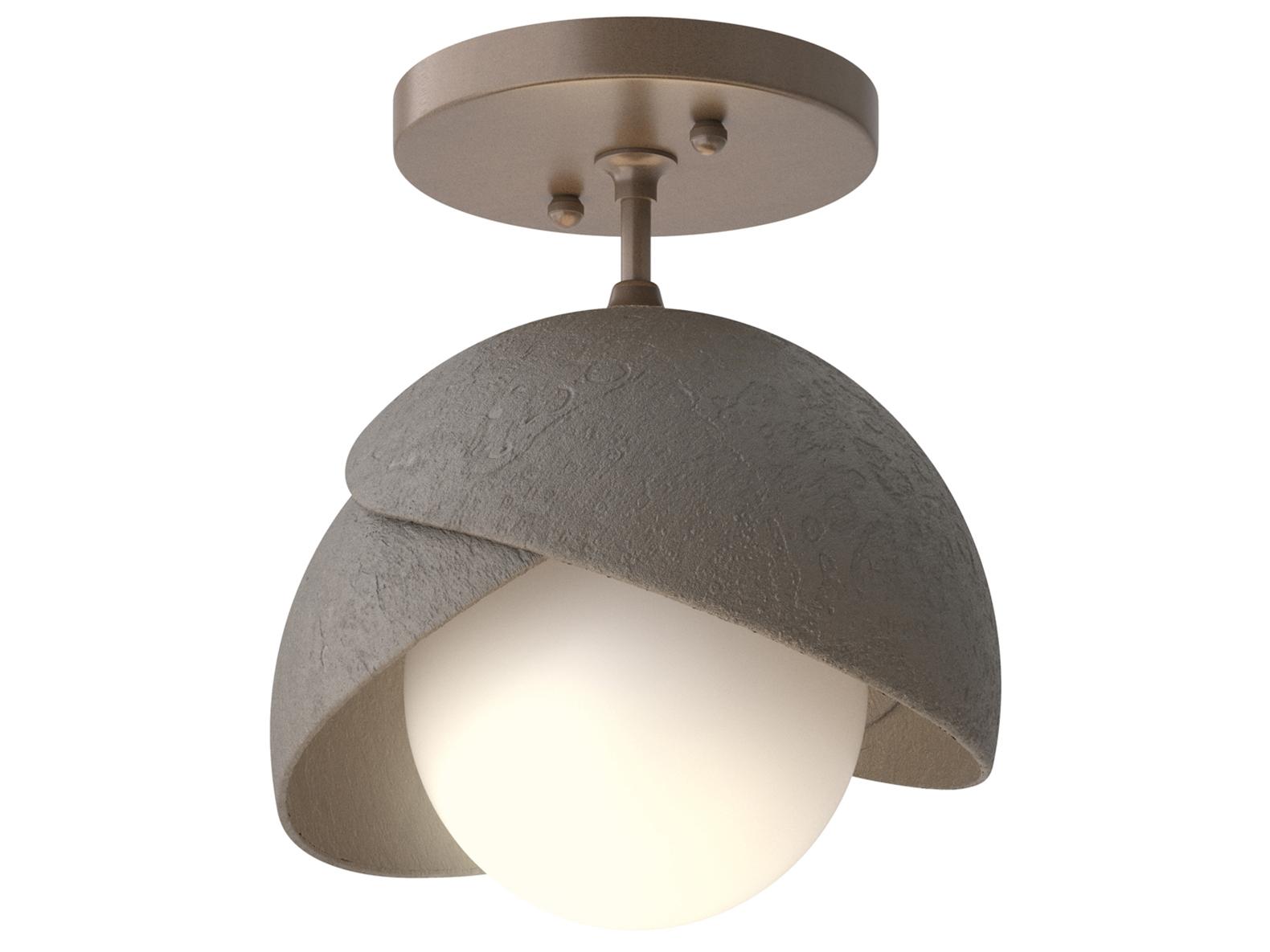 Hubbardton Forge Brooklyn 1-Light Glass Globe Semi Flush Mount