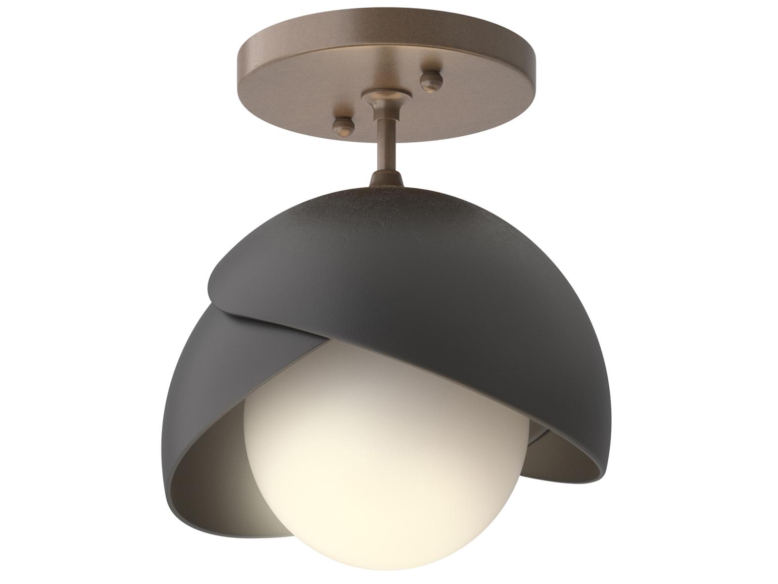 Hubbardton Forge Brooklyn 1-Light Glass Globe Semi Flush Mount
