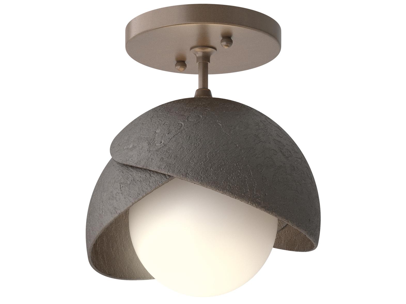 Hubbardton Forge Brooklyn 1-Light Glass Globe Semi Flush Mount