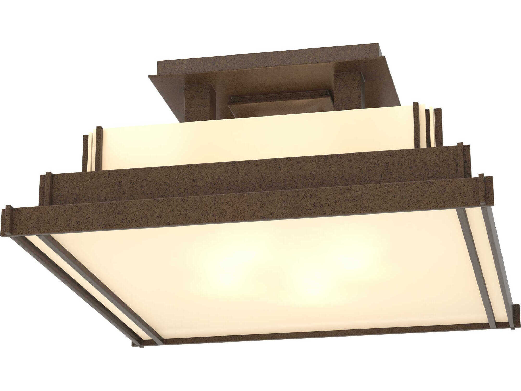 Hubbardton Forge Steppe 4-Light Glass Geometric Semi Flush Mount