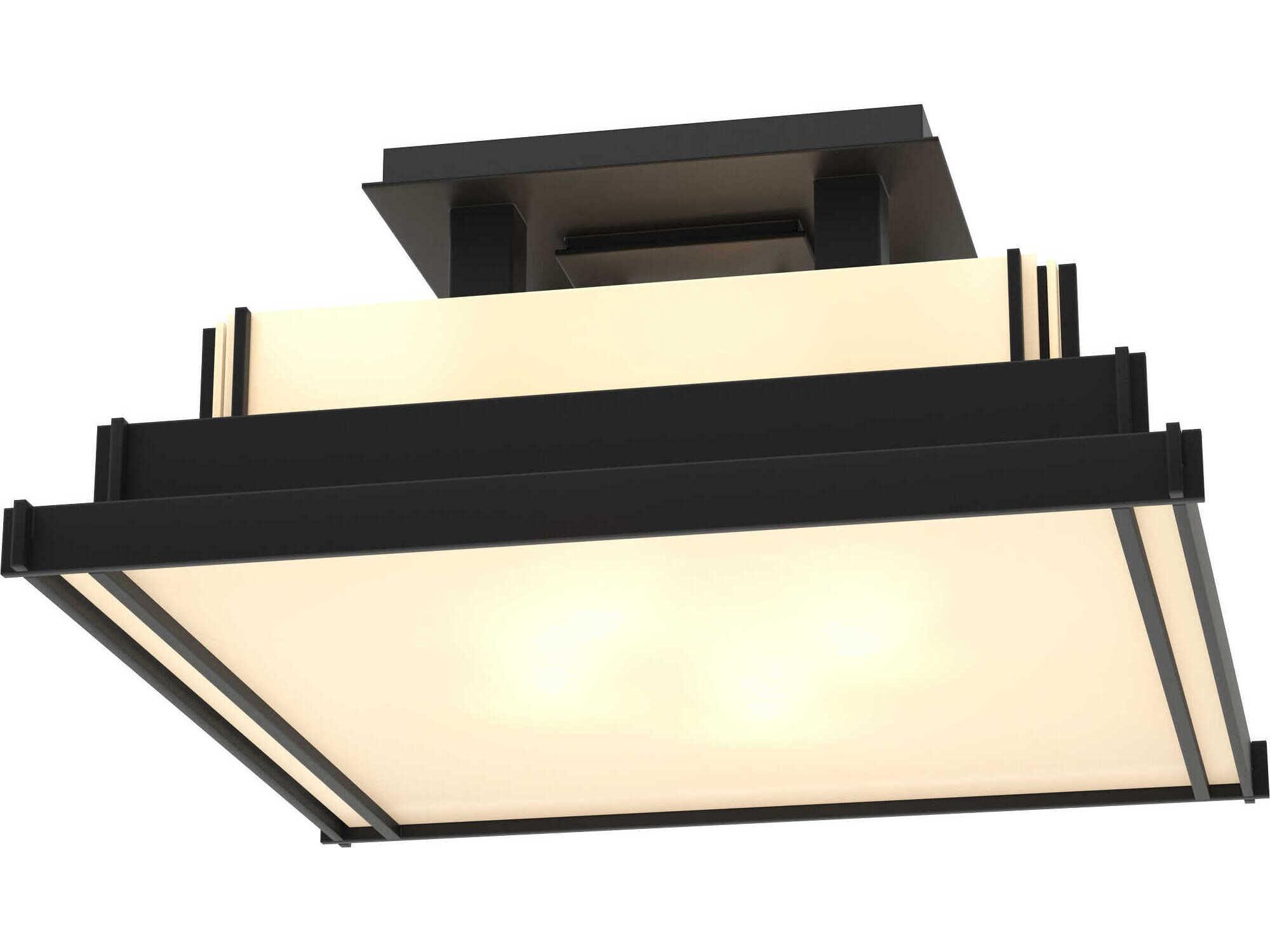 Hubbardton Forge Steppe 4-Light Glass Geometric Semi Flush Mount