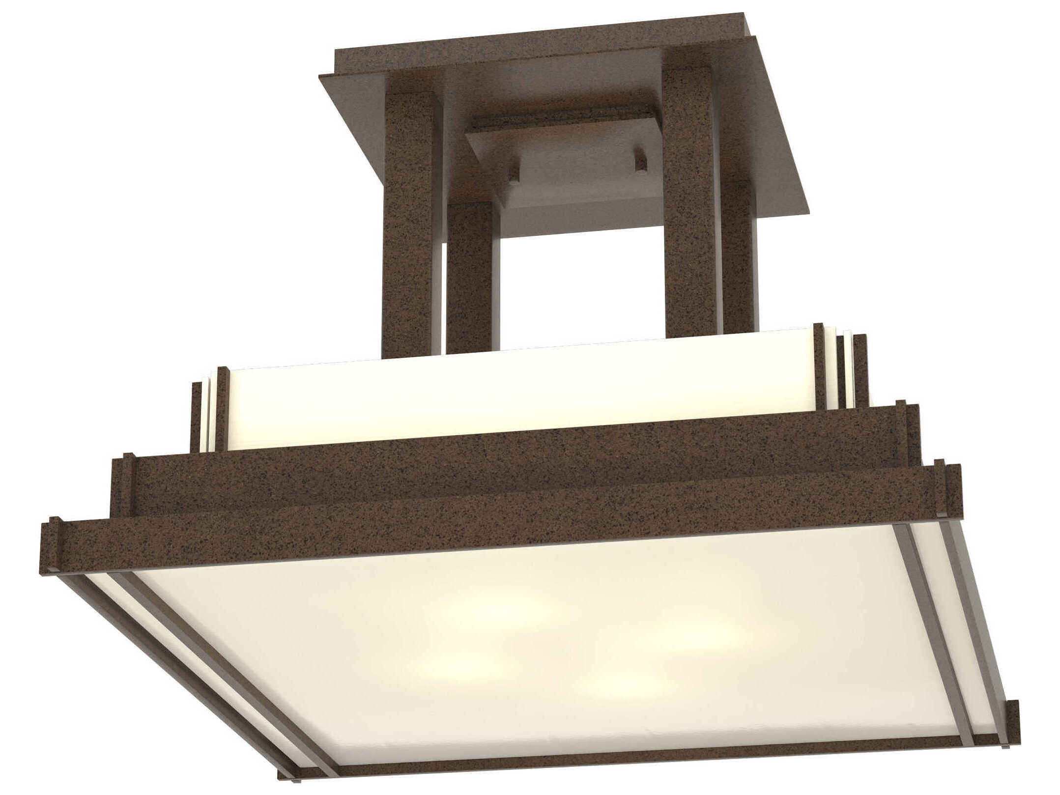 Hubbardton Forge Steppe 4-Light Glass Geometric Semi Flush Mount
