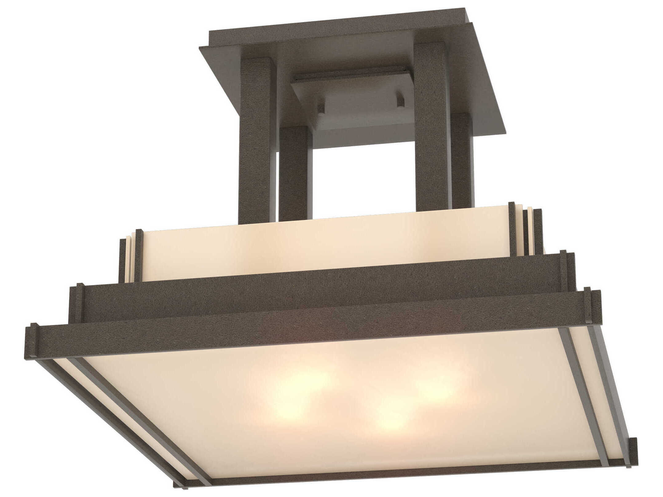 Hubbardton Forge Steppe 4-Light Glass Geometric Semi Flush Mount