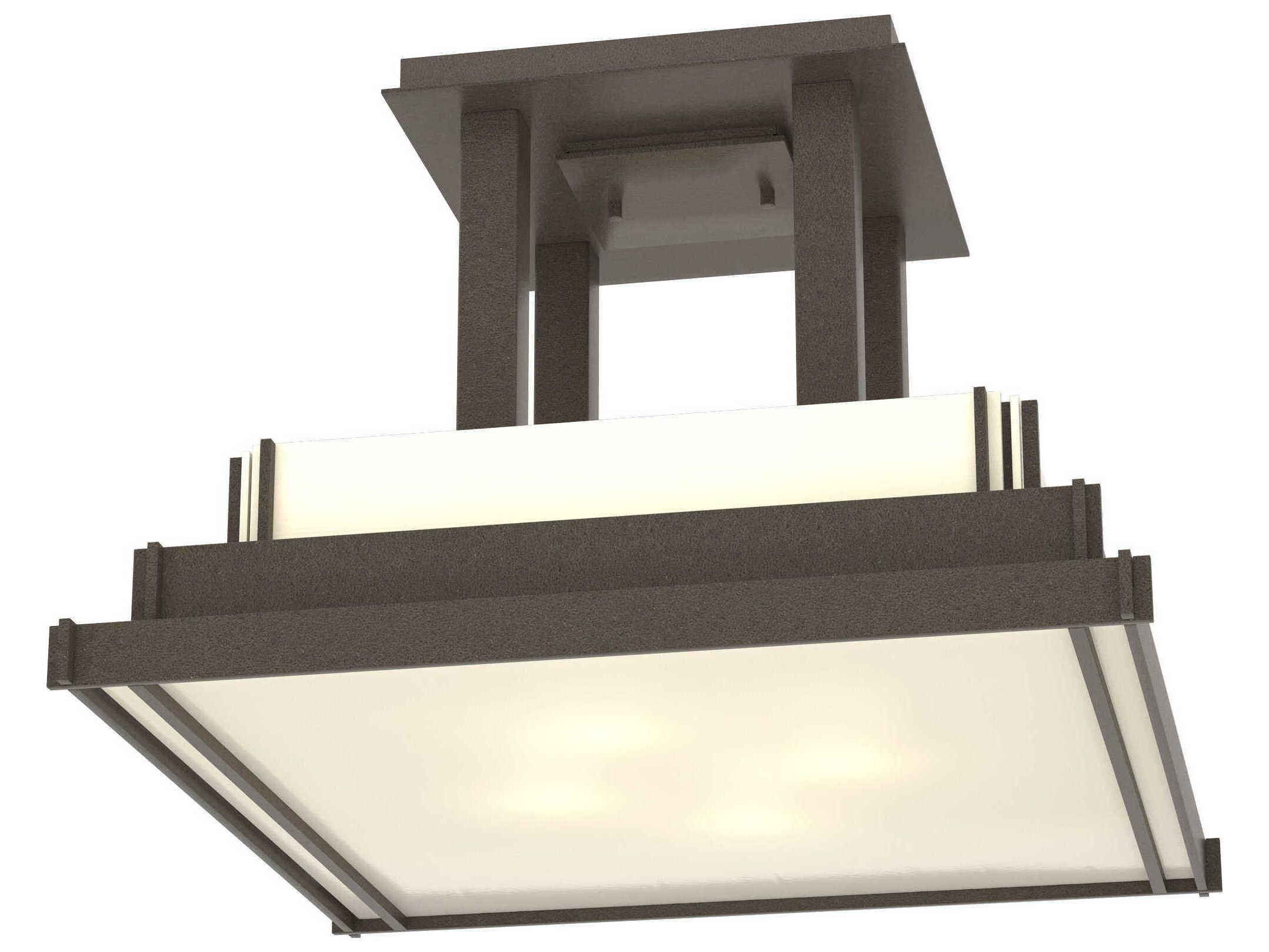Hubbardton Forge Steppe 4-Light Glass Geometric Semi Flush Mount