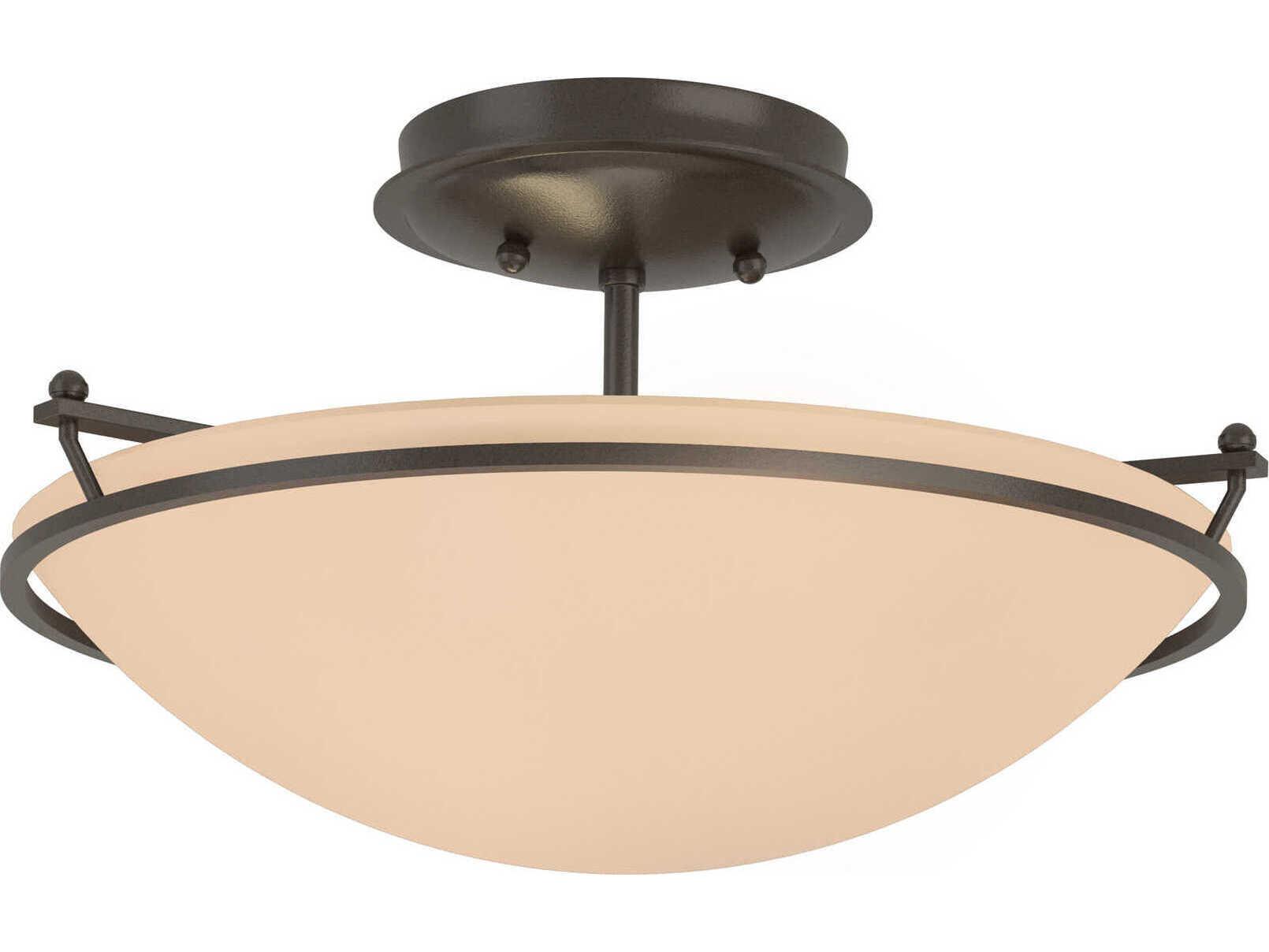 Hubbardton Forge Plain 2-Light Glass Bowl Semi Flush Mount