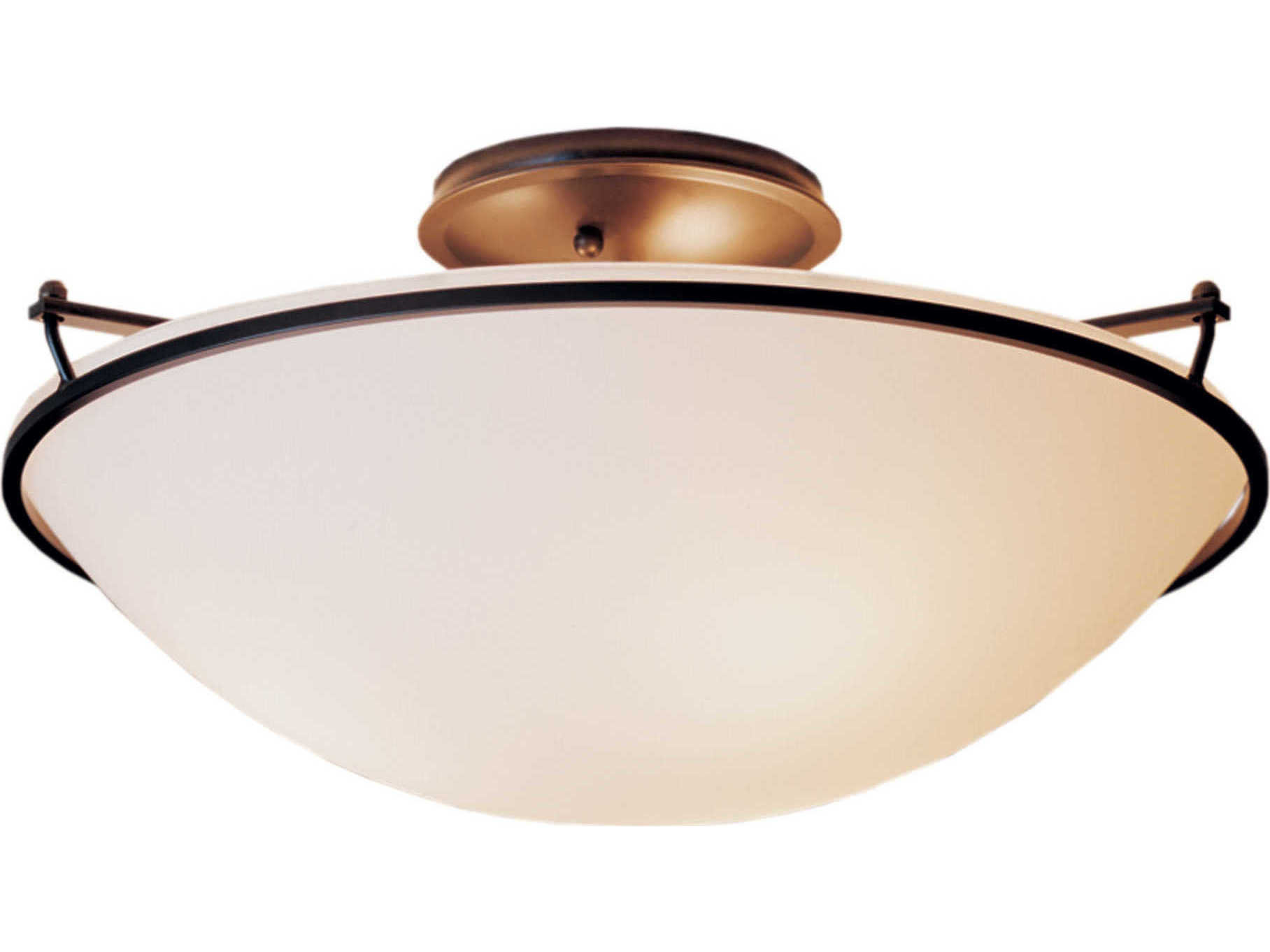 Hubbardton Forge Plain 3-Light Glass Bowl Semi Flush Mount