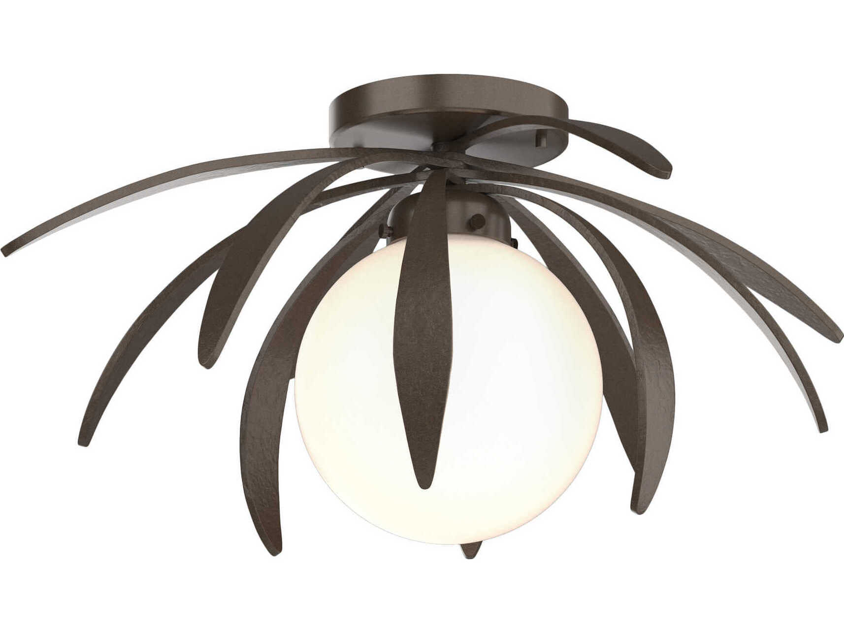 Hubbardton Forge Dahlia 1-Light Glass Globe Semi Flush Mount