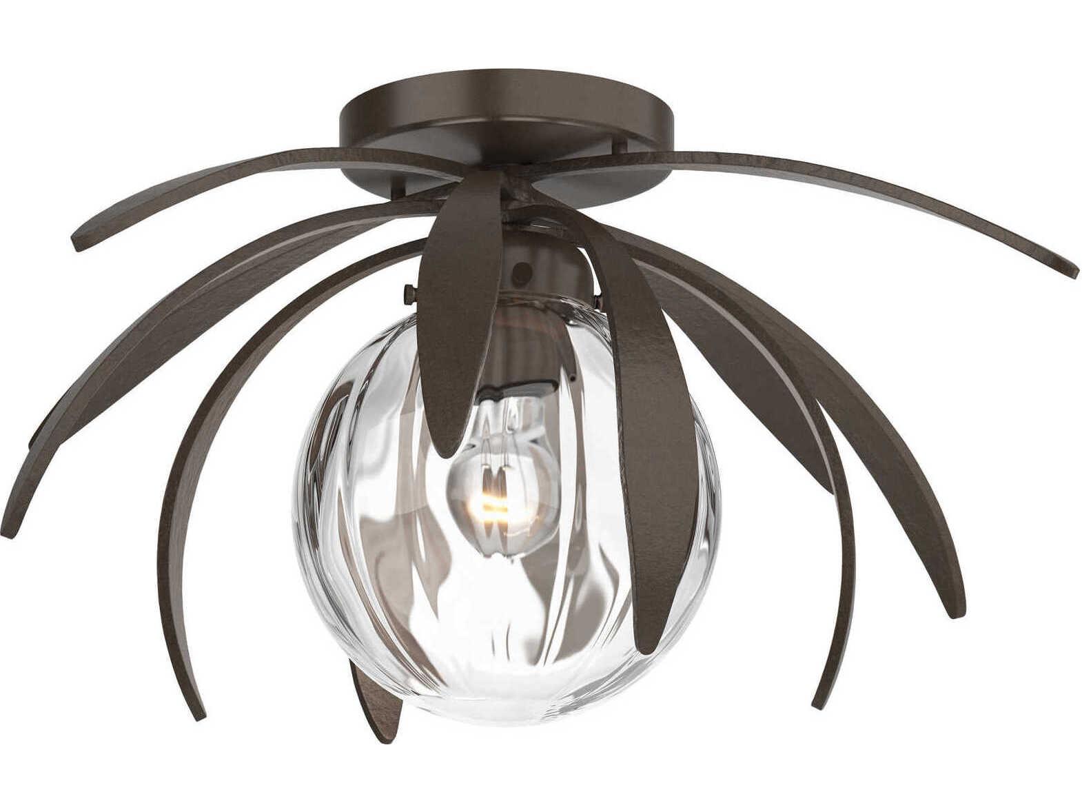 Hubbardton Forge Dahlia 1-Light Glass Globe Semi Flush Mount