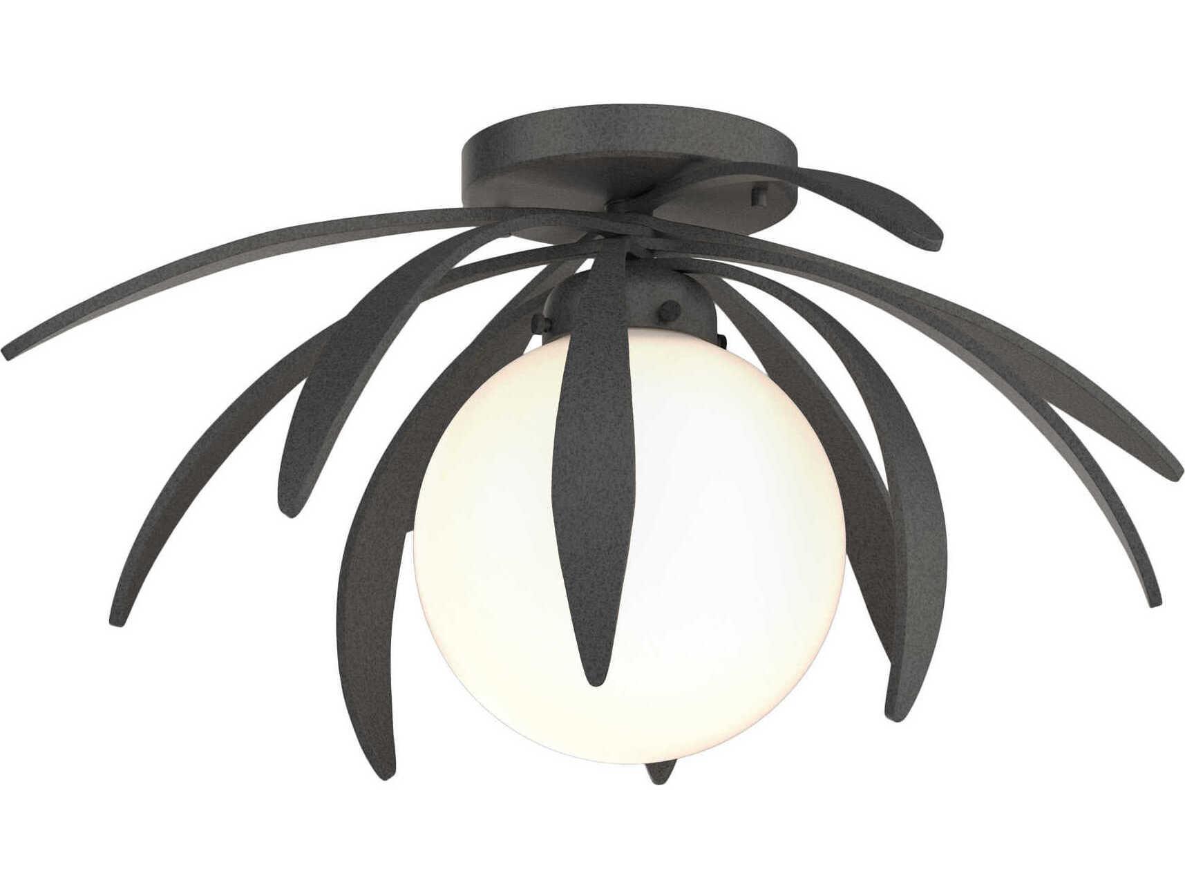 Hubbardton Forge Dahlia 1-Light Glass Globe Semi Flush Mount