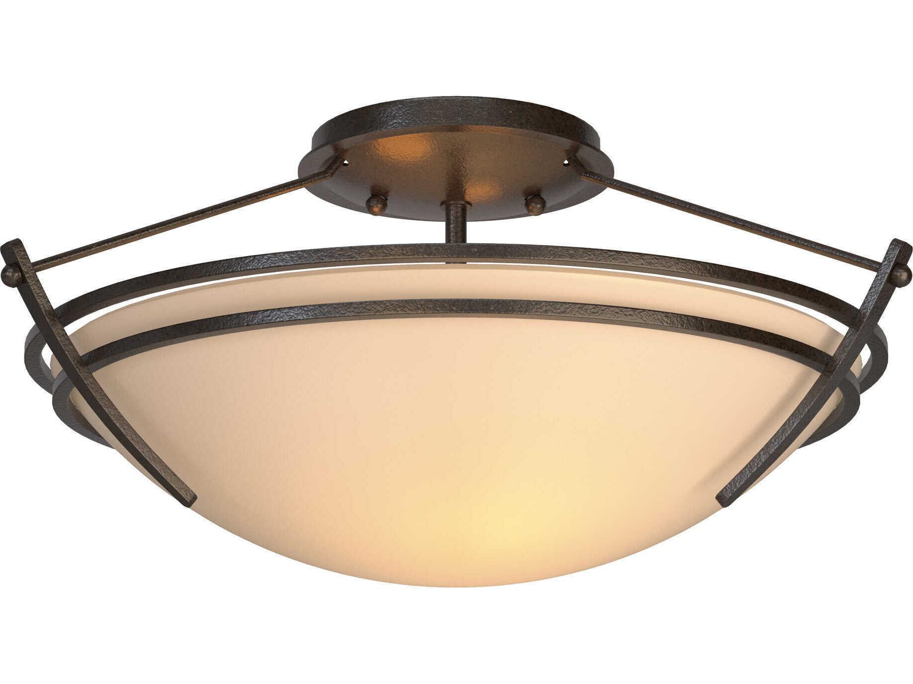 Hubbardton Forge Presidio 2-Light Glass Bowl Semi Flush Mount