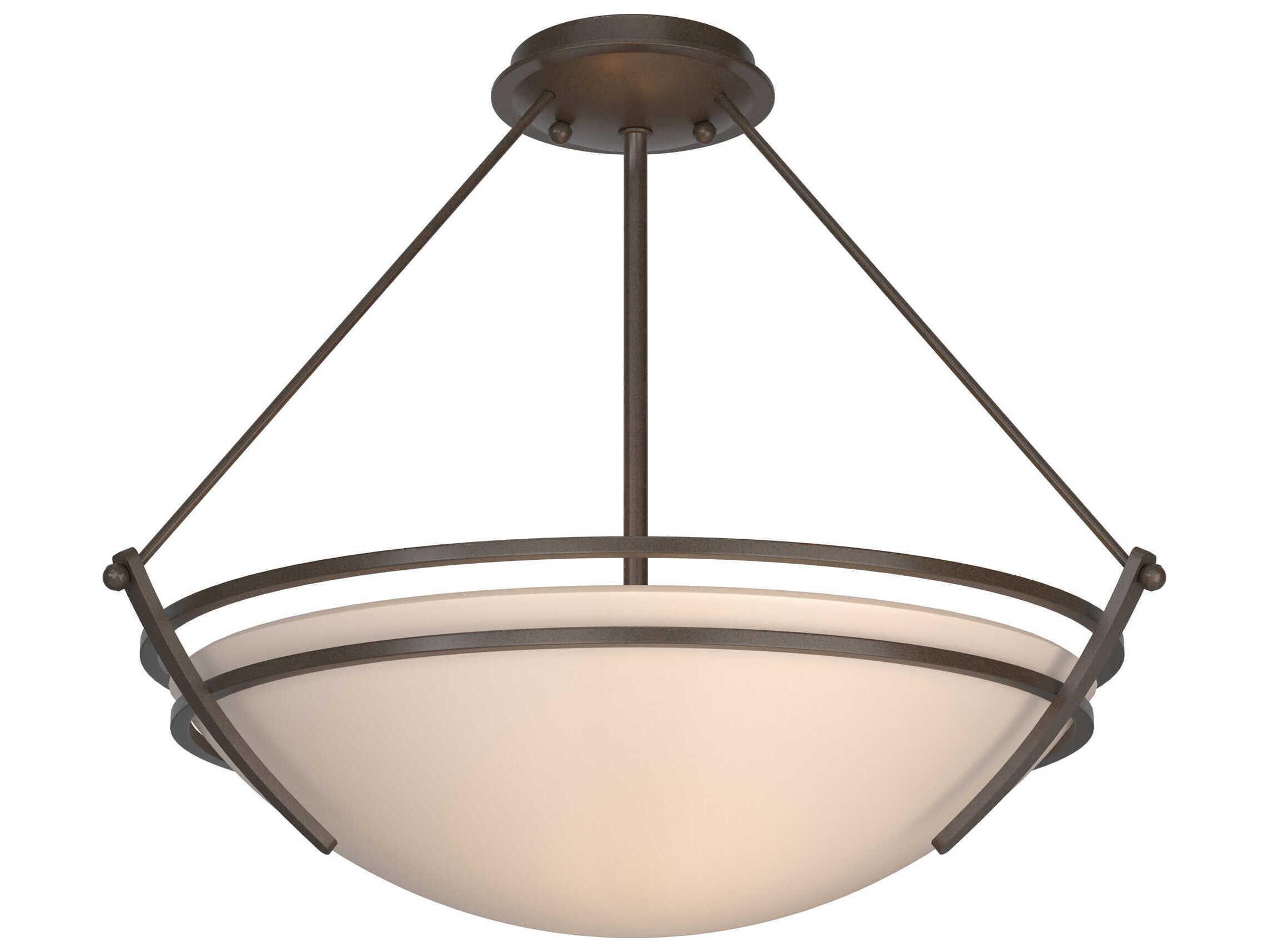 Hubbardton Forge Presidio 3-Light Glass Bowl Semi Flush Mount