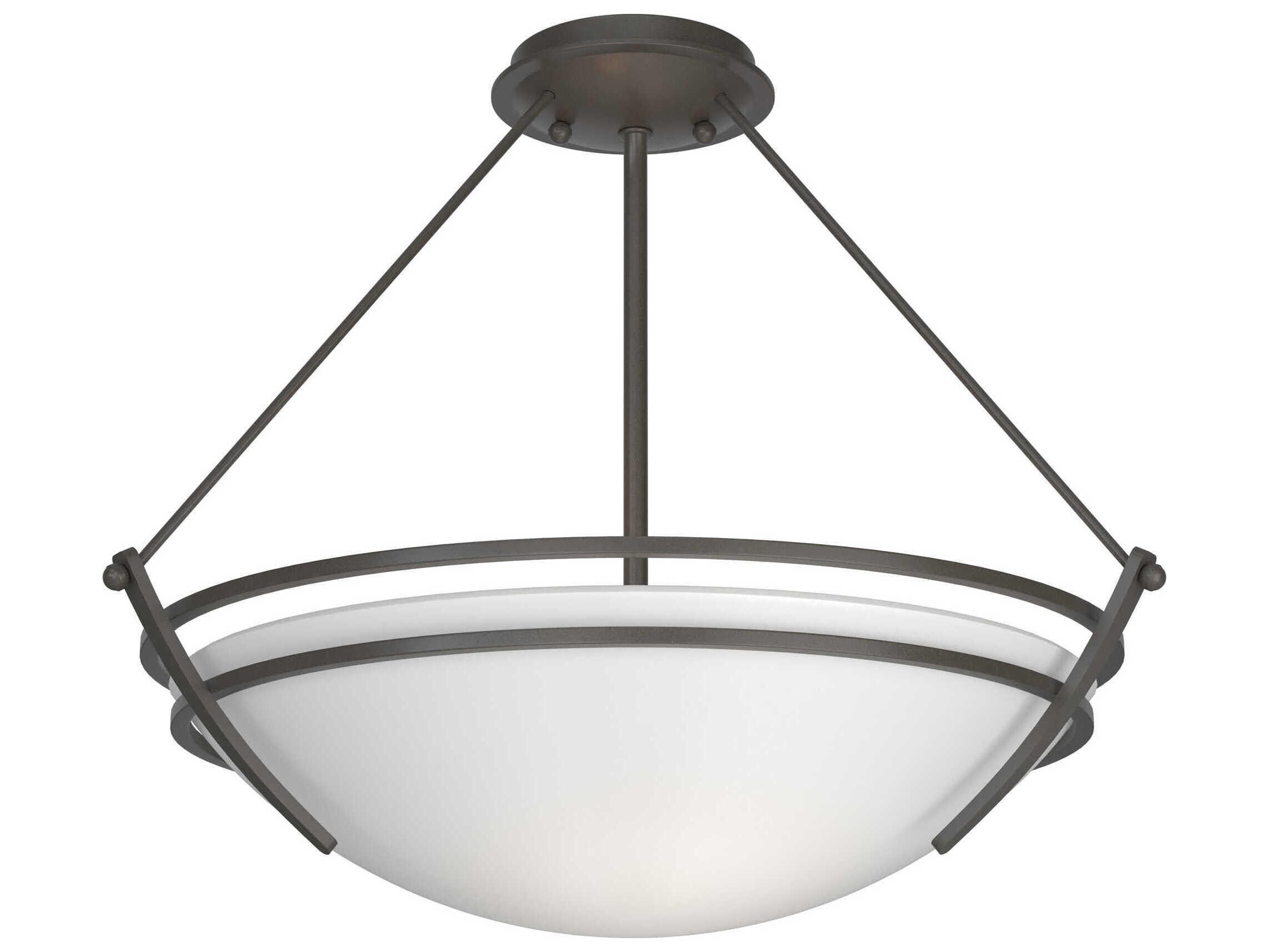 Hubbardton Forge Presidio 3-Light Glass Bowl Semi Flush Mount