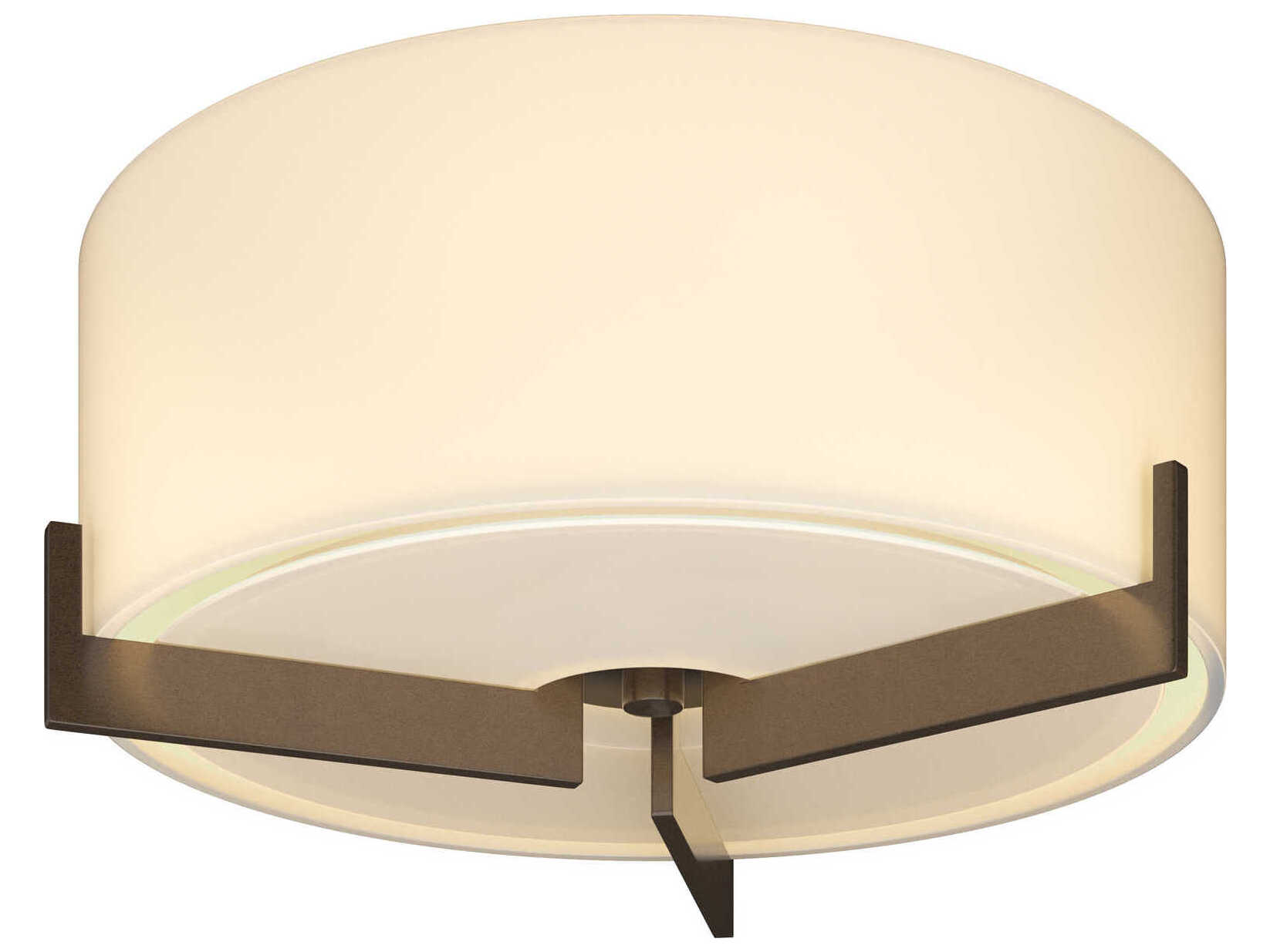 Hubbardton Forge Axis 1-Light Glass Drum Round Flush Mount