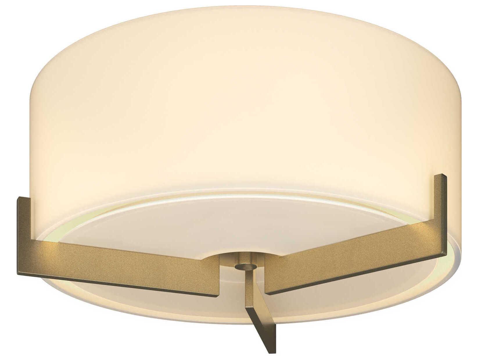 Hubbardton Forge Axis 1-Light Glass Drum Round Flush Mount
