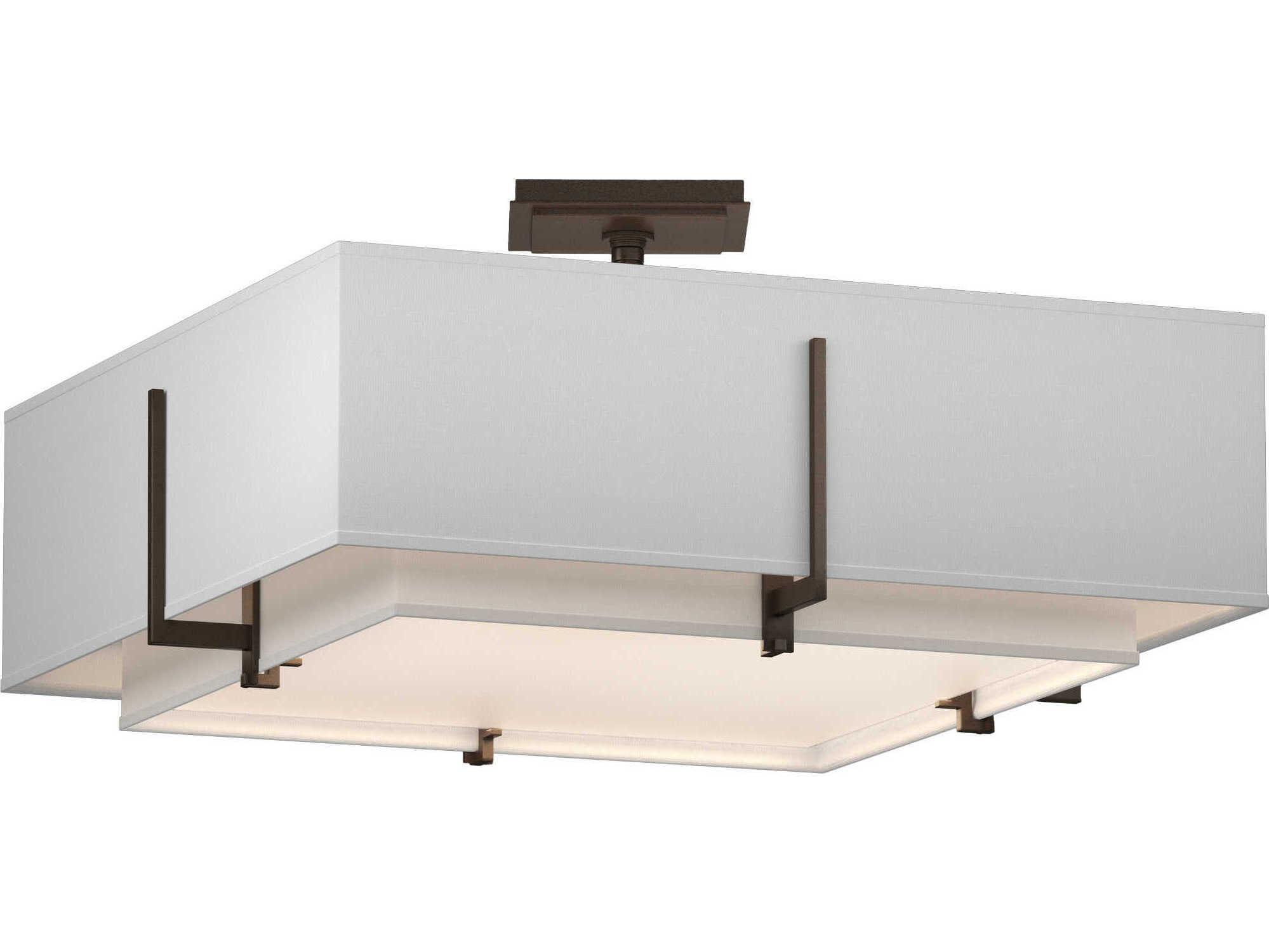 Hubbardton Forge Exos 4-Light Glass Tiered Semi Flush Mount