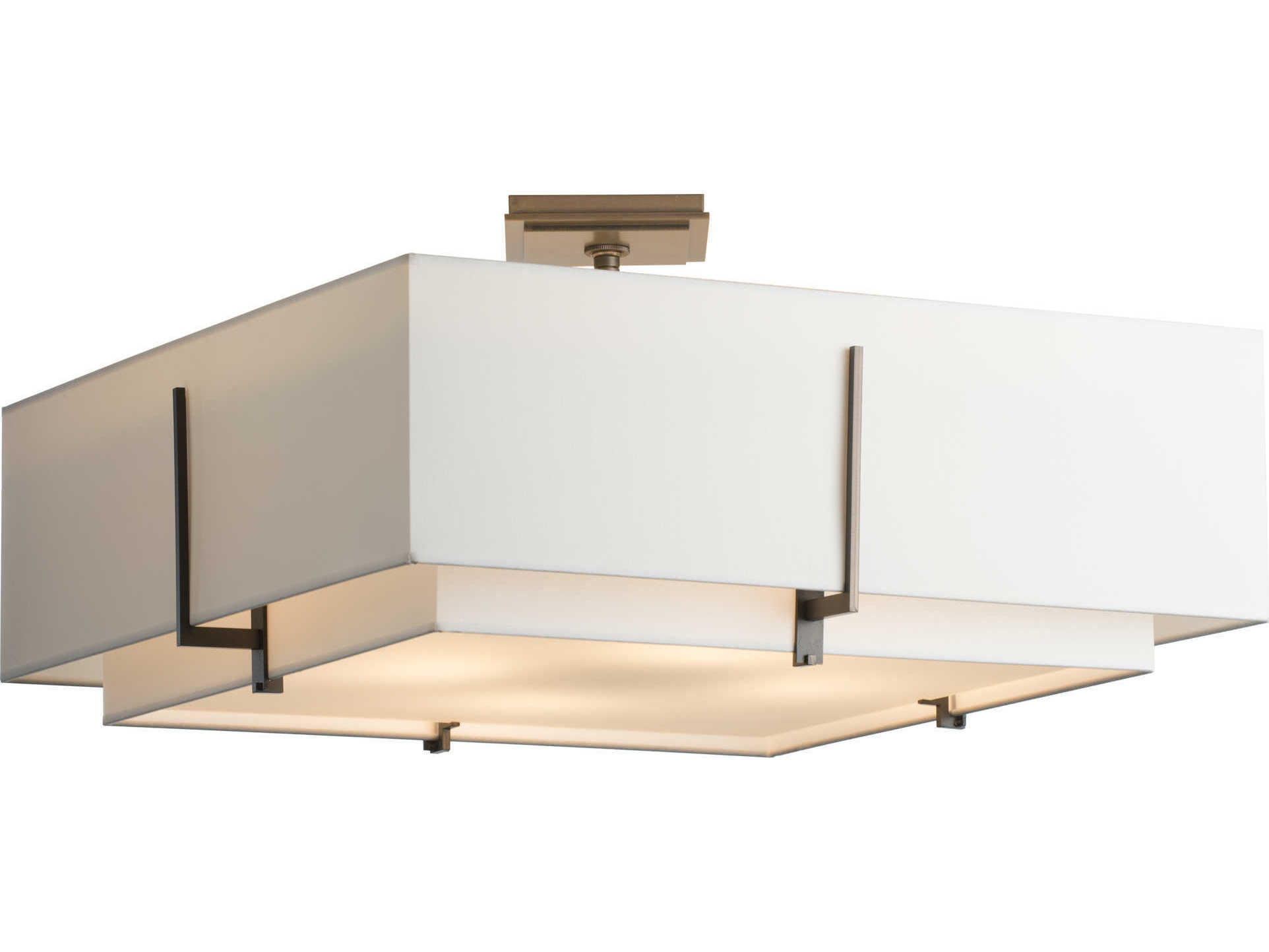 Hubbardton Forge Exos 4-Light Glass Tiered Semi Flush Mount